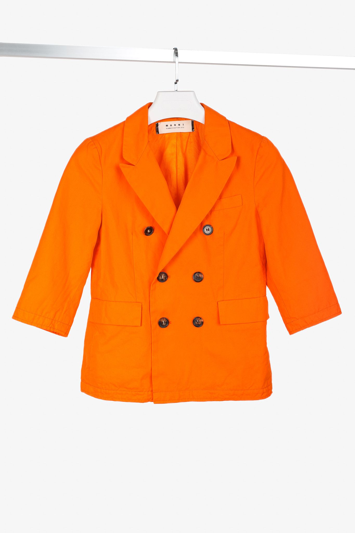 Marni Marni SS/12 Orange Cotton Double-Breasted Blazer Size XS / US 0-2 / IT 36-38 - 1 Thumbnail