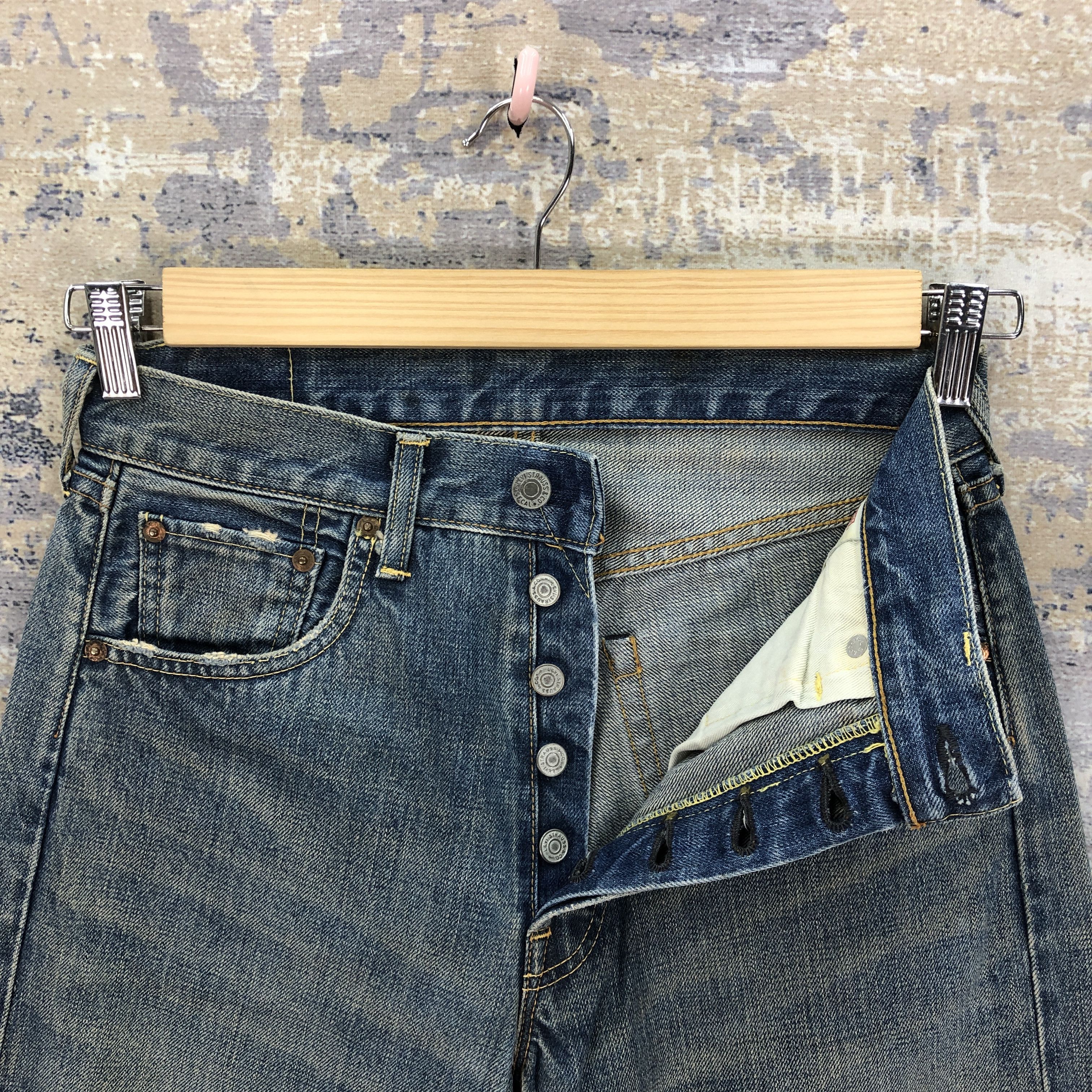 Levi's Distressed Levis 501 Jeans Selvedge Levi's 501 Redline Denim Size 28" / US 6 / IT 42 - 6 Thumbnail