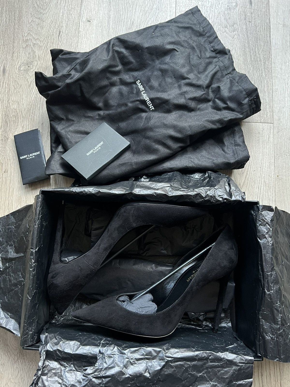 Saint Laurent Paris YSL Suede leather Heels Size US 8 / IT 38 - 4 Thumbnail