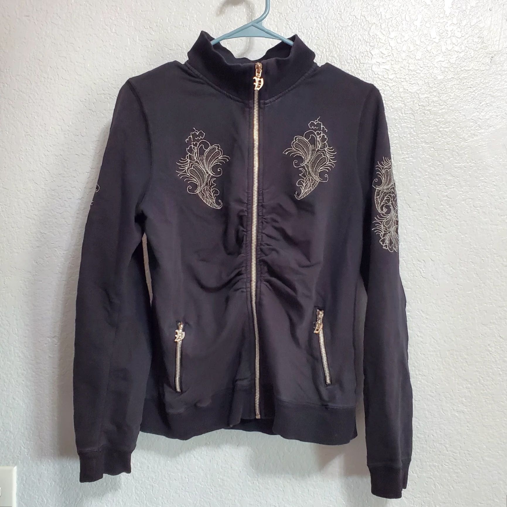 Vintage **Vertigo Paris Women Black Embroidered Full Zip Sweatshirt M Y2K** User: Vertigo Paris Women Black Embroidered Full Zip Sweatshirt M Y2K Size M / US 6-8 / IT 42-44 - 2 Thumbnail
