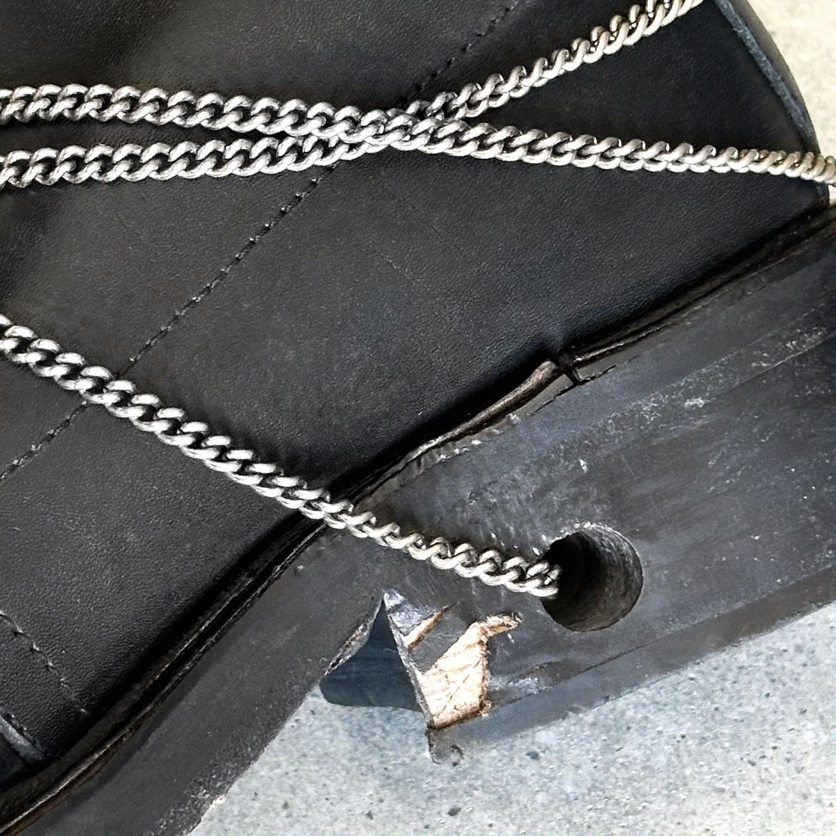 Dirk Bikkembergs 90s ‘Bungee’ Metal Chain Heel Laced Boots Size US 7.5 / EU 40-41 - 7 Thumbnail