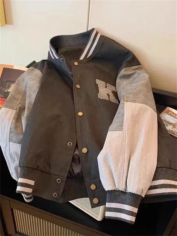 Japanese Brand Vintage Street College Style Spliced L Baseball Jacket Size US L / EU 52-54 / 3 - 5 Thumbnail
