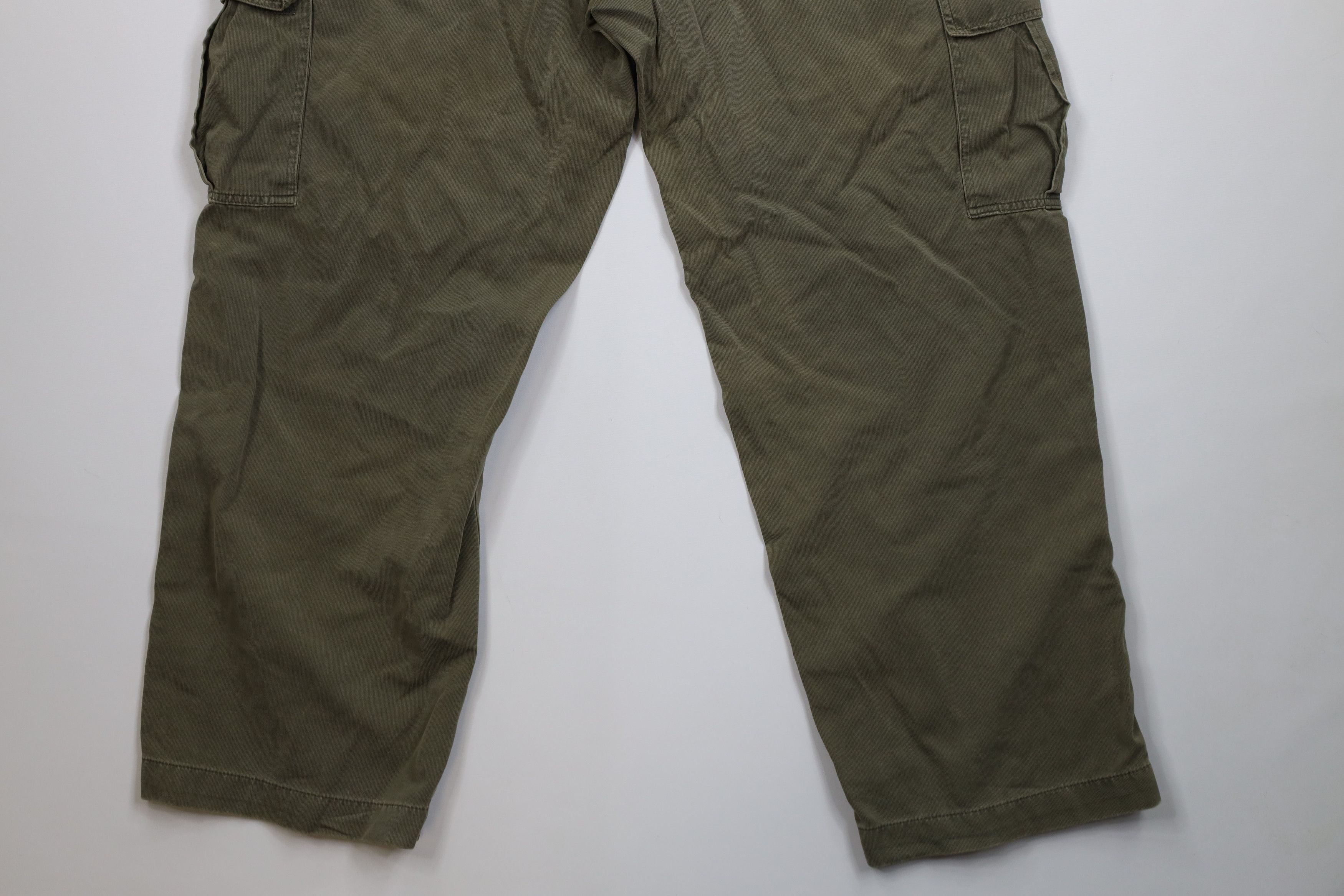 Vintage Vintage 90s Streetwear Baggy Wide Leg Cargo Pants Green Size US 42 / EU 58 - 13 Thumbnail