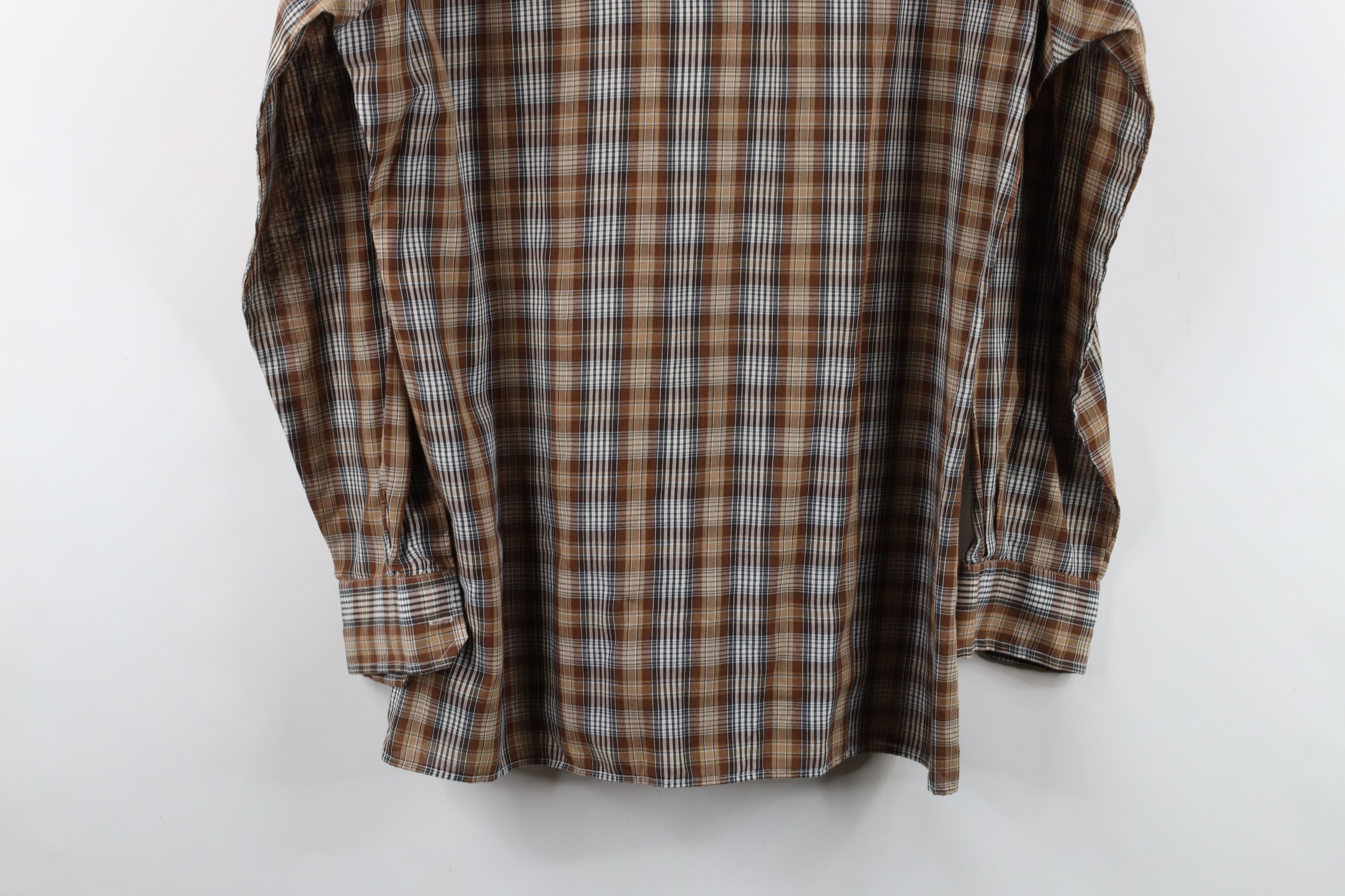 Vintage Vintage 70s Streetwear Collared Button Shirt Brown Plaid Size US M / EU 48-50 / 2 - 11 Thumbnail