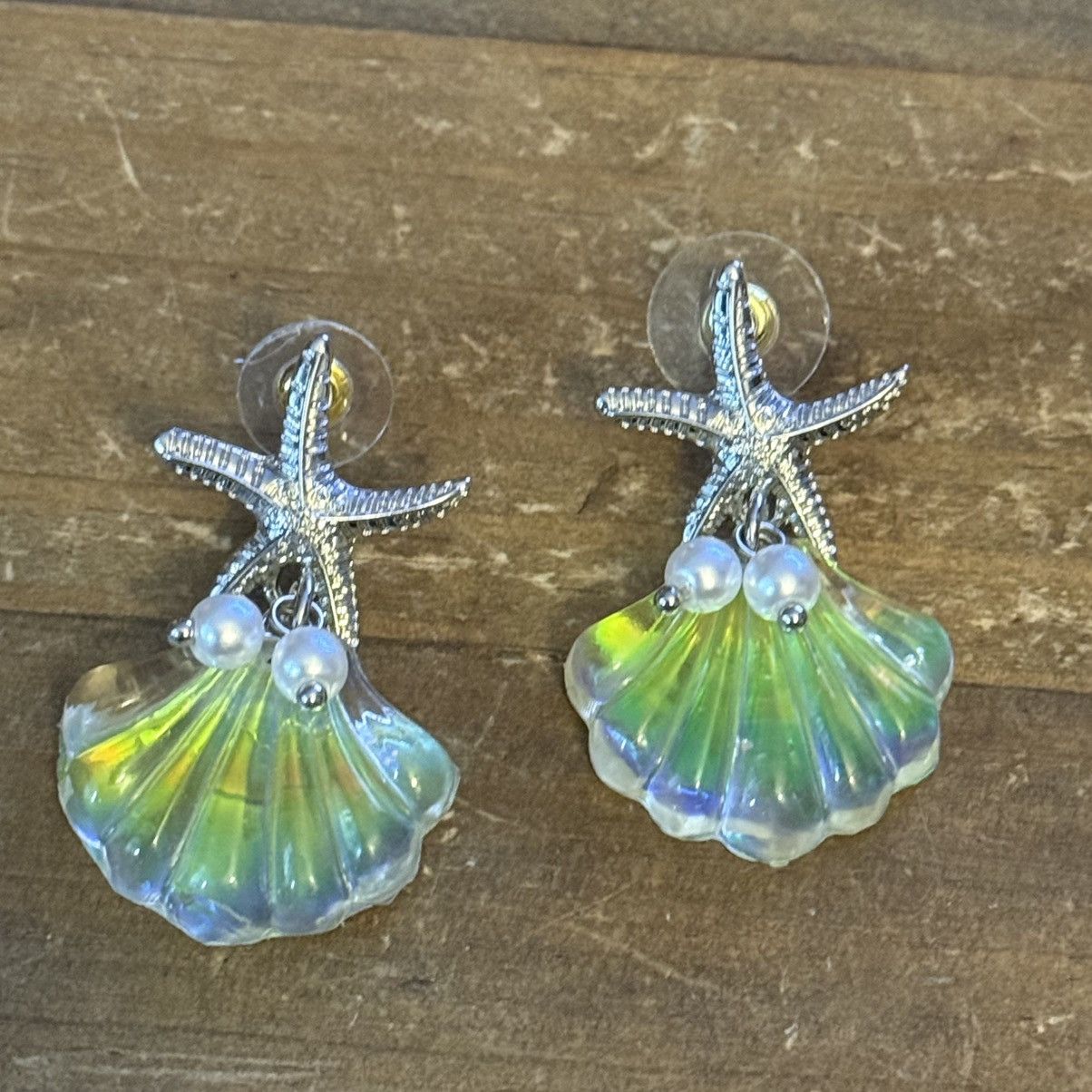 Other Silver tone starfish and resin clamshell dangle earrings Size ONE SIZE - 6 Thumbnail