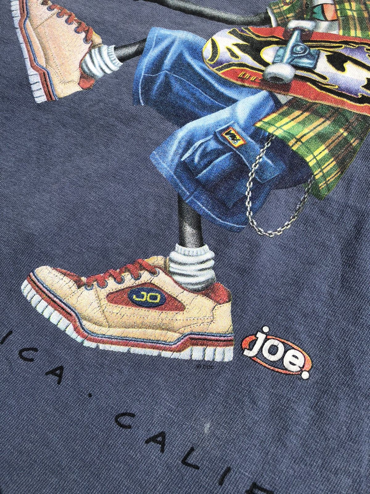 Vintage Vintage Sunfaded Joe Skateboard Santa Monica California Tee Size US XL / EU 56 / 4 - 9 Thumbnail