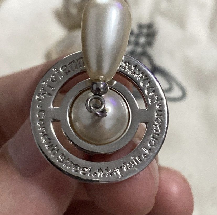 Vivienne Westwood Vivienne Westwood Silver Toned Pearl Drop Earrings Size ONE SIZE - 5 Thumbnail