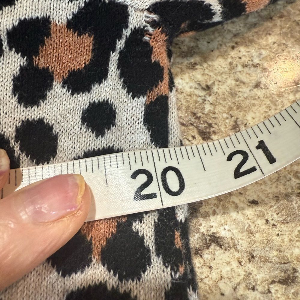 Other a new day Brown and Cream Cardigan Sweater with Animal Print Size L / US 10 / IT 46 - 5 Thumbnail