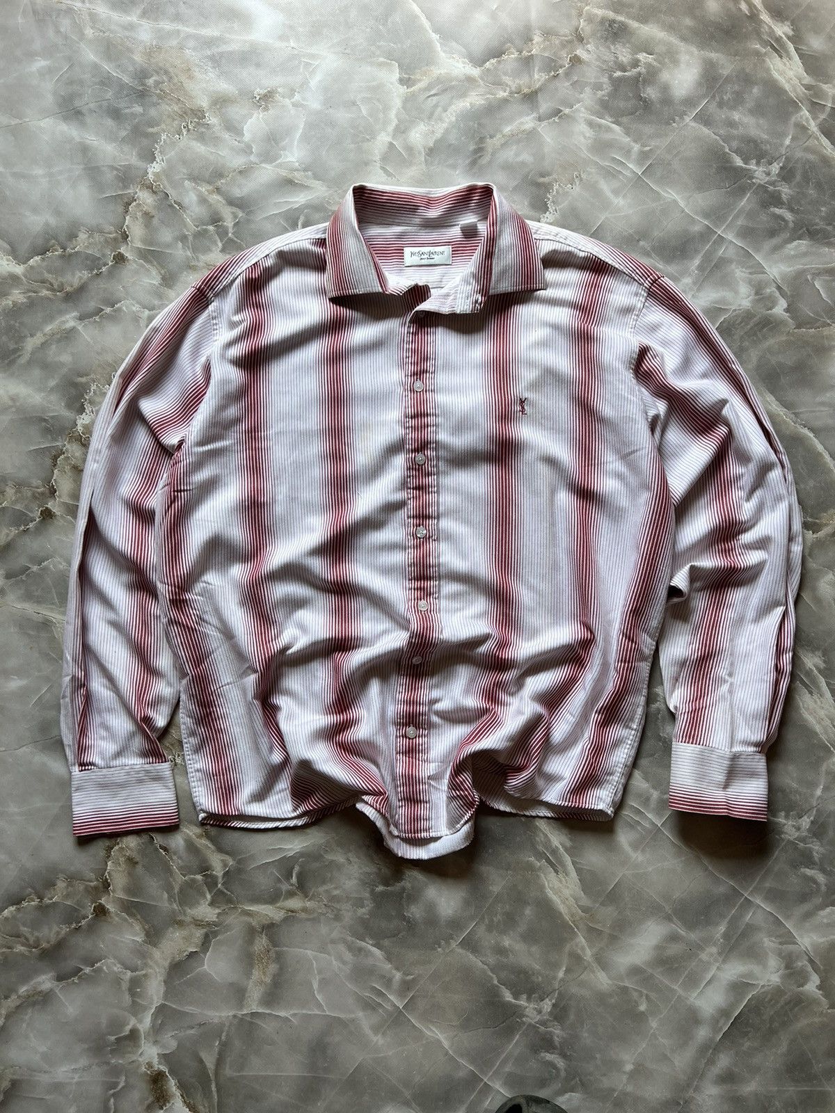 Yves Saint Laurent Vintage 90s YSL Stripped Shirt Size US XL / EU 56 / 4 - 2 Thumbnail