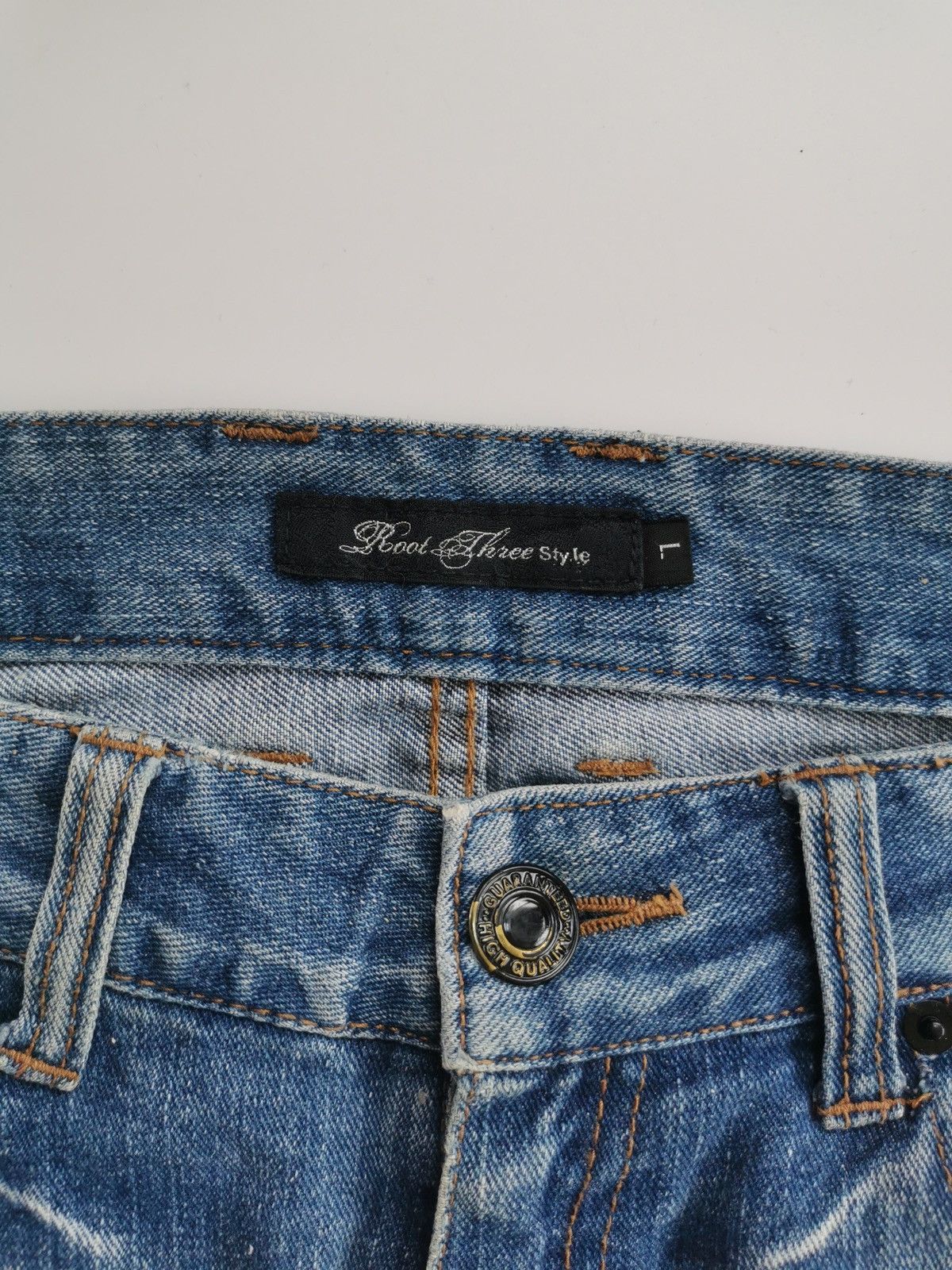 Japanese Brand Root Three Style Japan Zipper Distressed Jeans Size US 34 / EU 50 - 8 Thumbnail