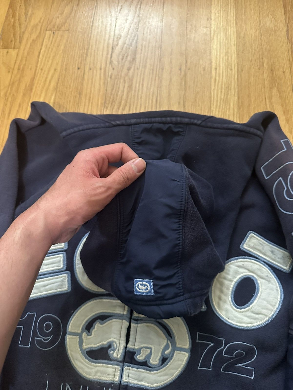 Ecko Unltd. Ecko UNLTD Navy/White Zip Up Hoodie Size US XL / EU 56 / 4 - 7 Thumbnail