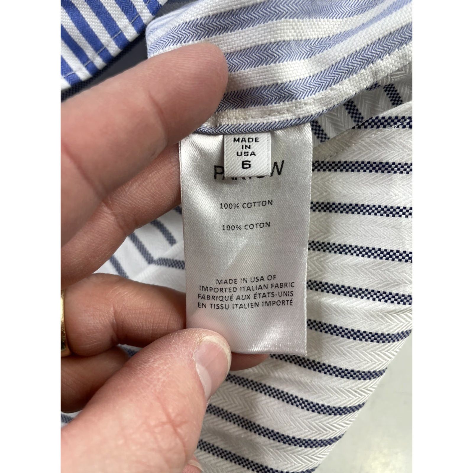 Partow Partow Shirt Women’s 6 Multicolor Striped Patchwork Blouse USA 100% Cotton Womens Size M / US 6-8 / IT 42-44 - 5 Thumbnail