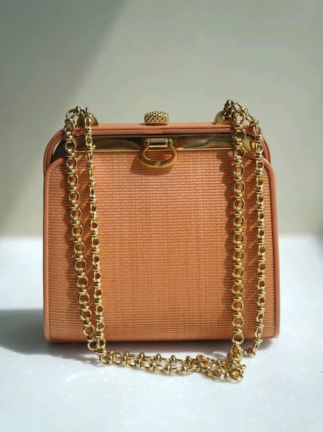 Other Comtesse Vintage Horsehair Knit Orange-Pink Doc Bag Size ONE SIZE - 3 Thumbnail