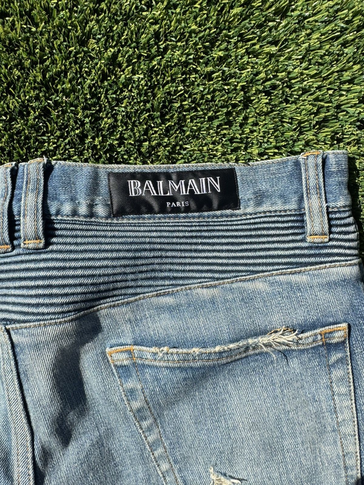Balmain Balmain Blue Biker Jeans Size US 34 / EU 50 - 2 Thumbnail