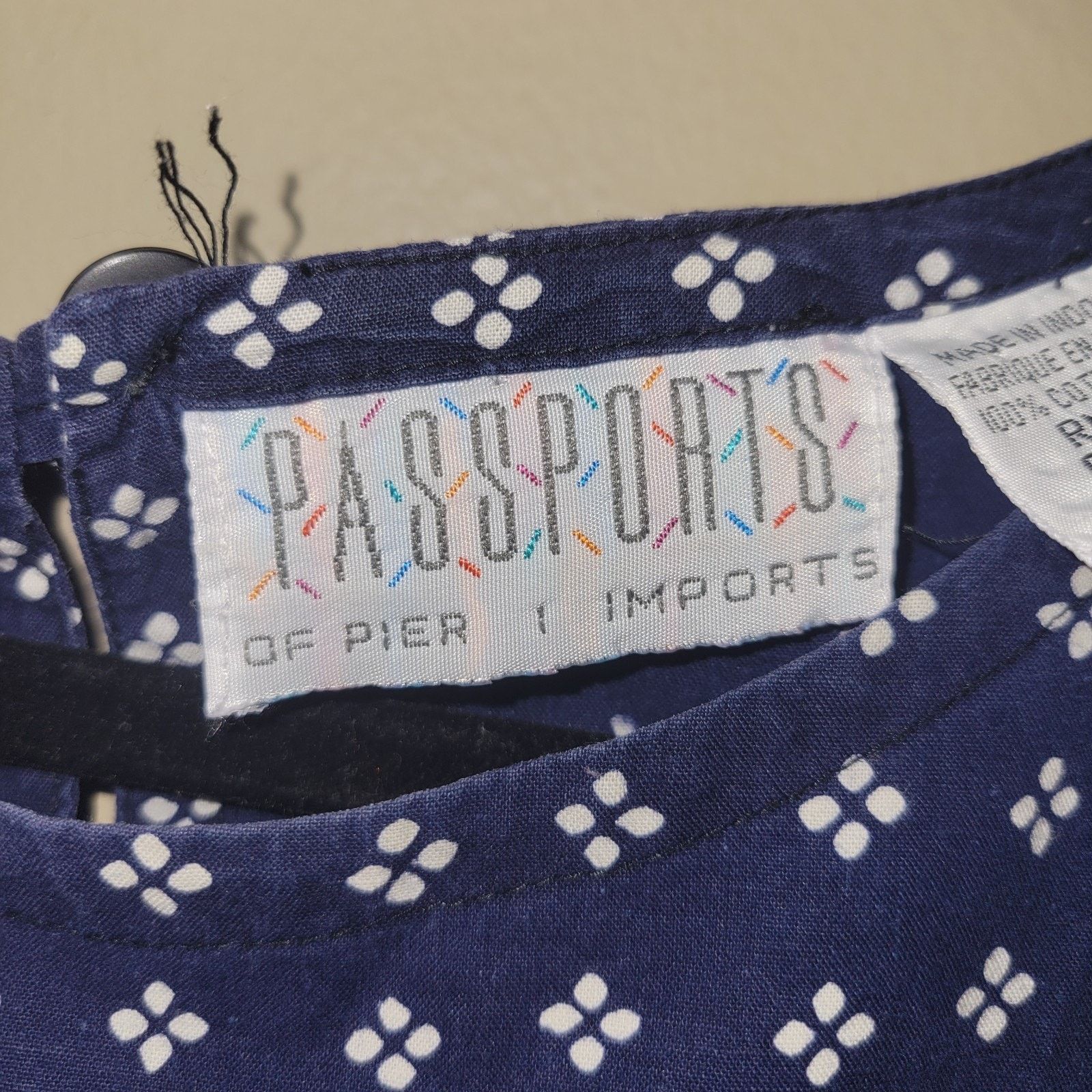 & Other Stories Vtg Passports Pier One Blue 100% Cotton Maxi Dress Medium Size M / US 6-8 / IT 42-44 - 4 Thumbnail