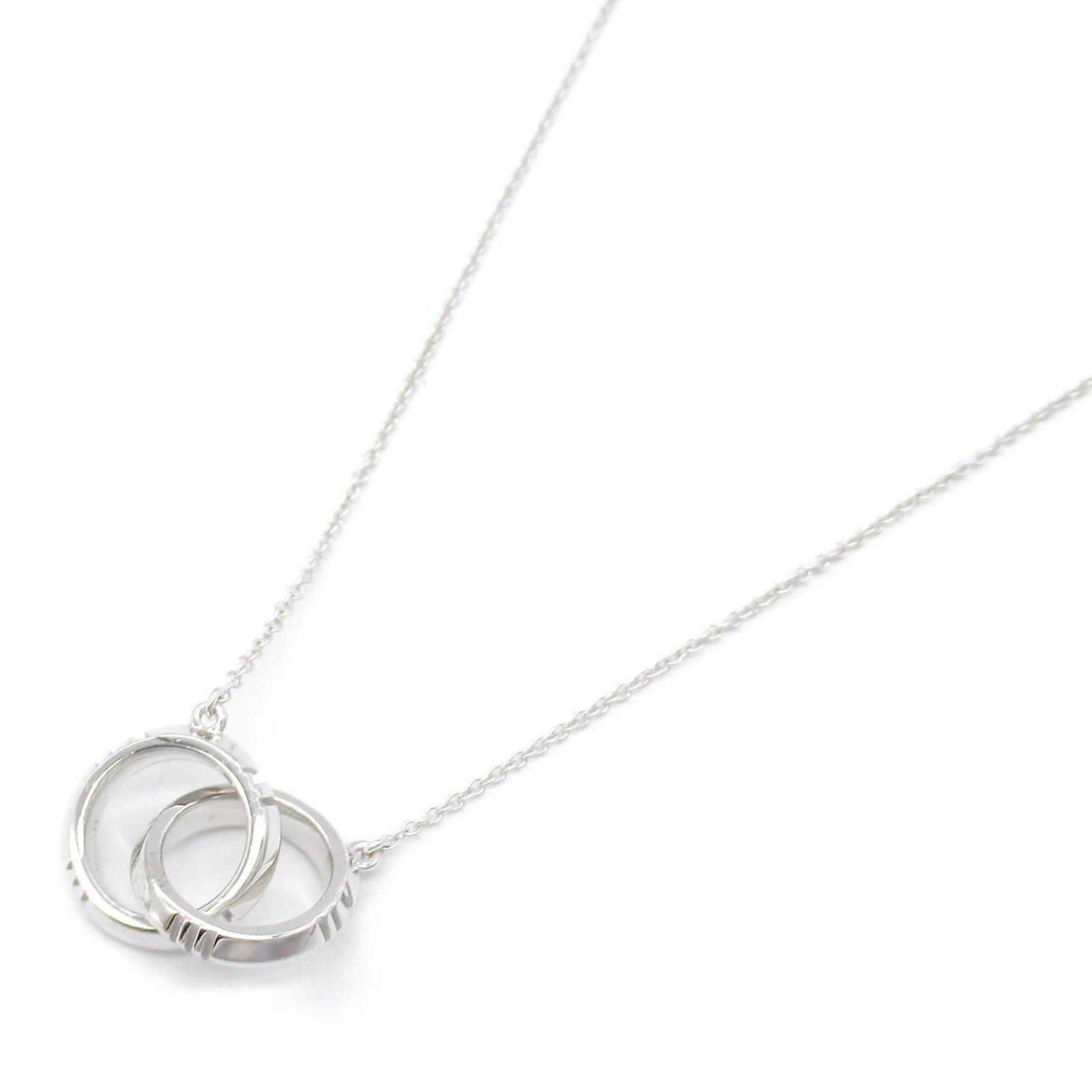 Tiffany & Co. Tiffany Co Double Circle Necklace K18Wg (White Gold) Silver Size ONE SIZE - 1 Thumbnail