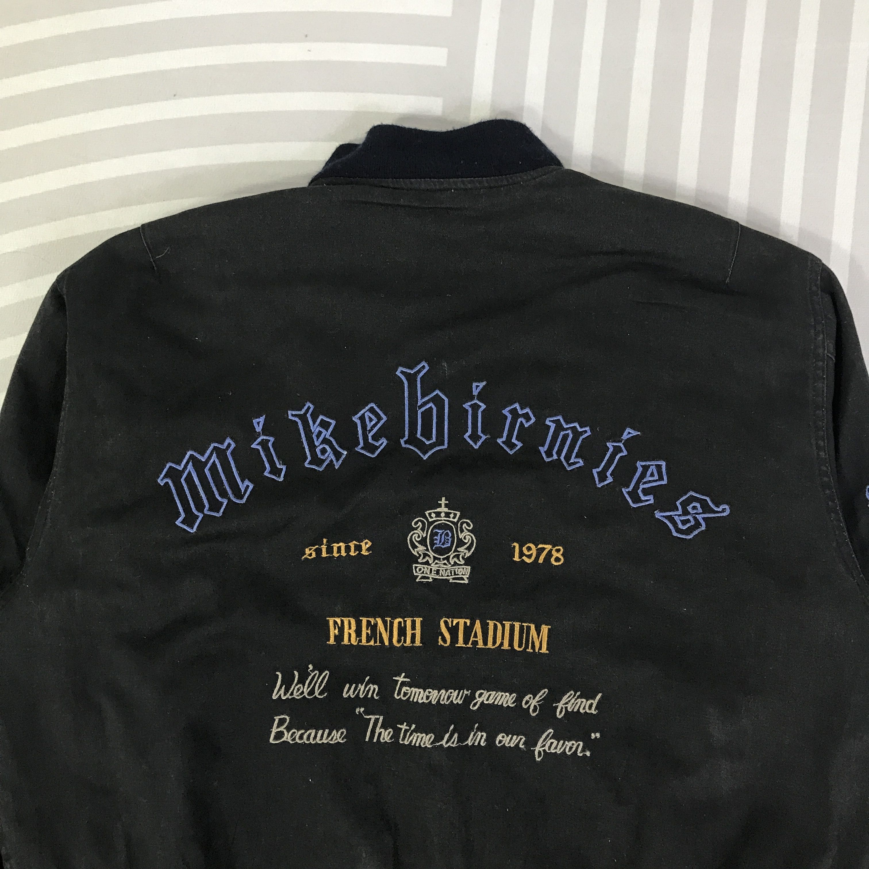 Vintage Vintage Mike Birnies Bomber black faded Jacket K92B17 Size US L / EU 52-54 / 3 - 2 Thumbnail