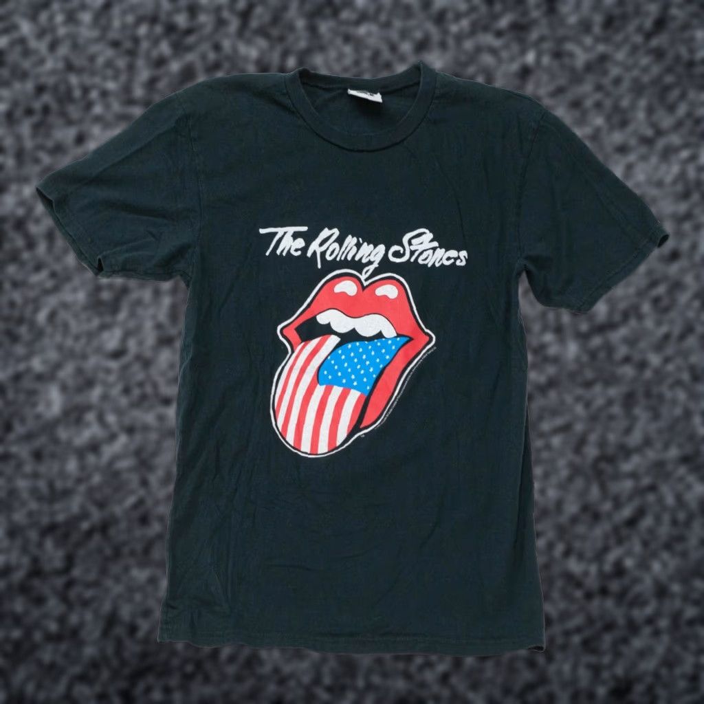 Vintage The Rolling Stones Merch Shirt S Black Union Jack North American Tour 1981 Mens Shirt Graphic Tee 80s Band Music Cotton Blend Union Jack Size US S / EU 44-46 / 1 - 1 Thumbnail