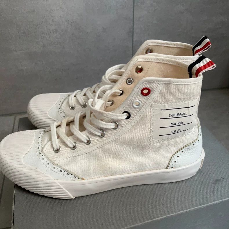 Thom Browne Thom Browne High-top canvas shoes Size US 5.5 / EU 38 - 1 Thumbnail