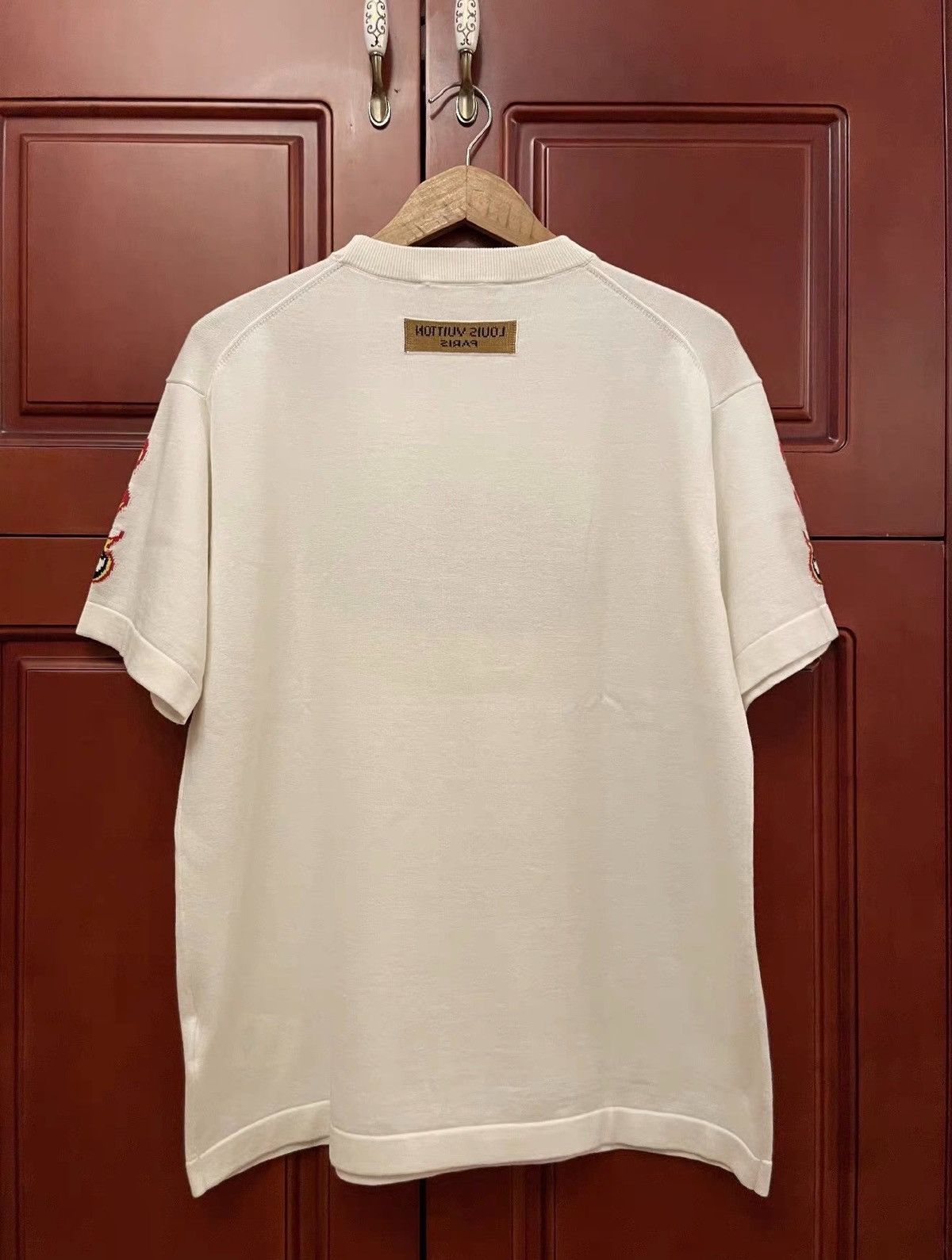 Louis Vuitton Louis Vuitton White Baseball Graphic Intarsia T-Shirt Size US M / EU 48-50 / 2 - 2 Thumbnail