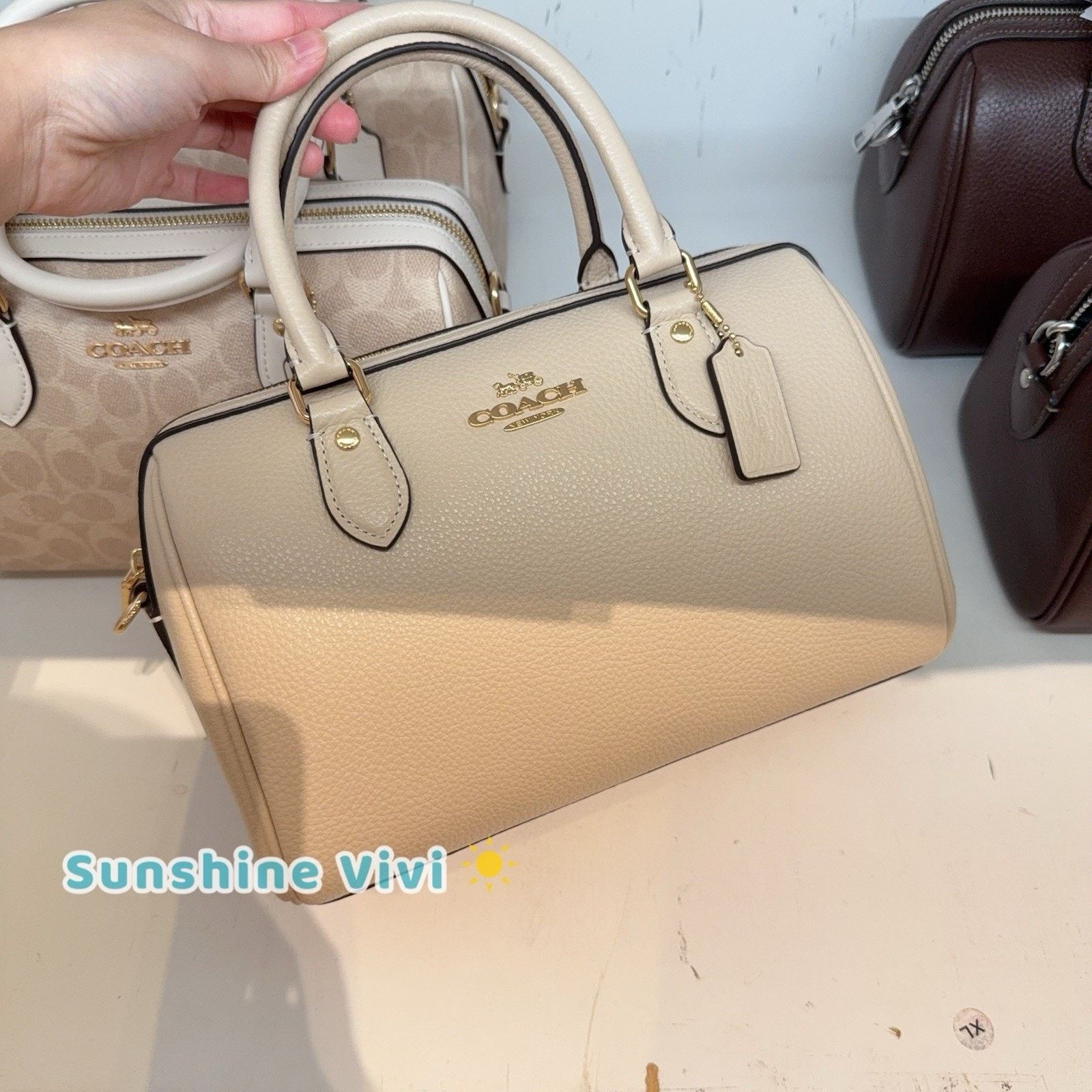 Coach NWT Coach Rowan Satchel CV962 Pebbled Leather Ivory Size ONE SIZE - 1 Thumbnail