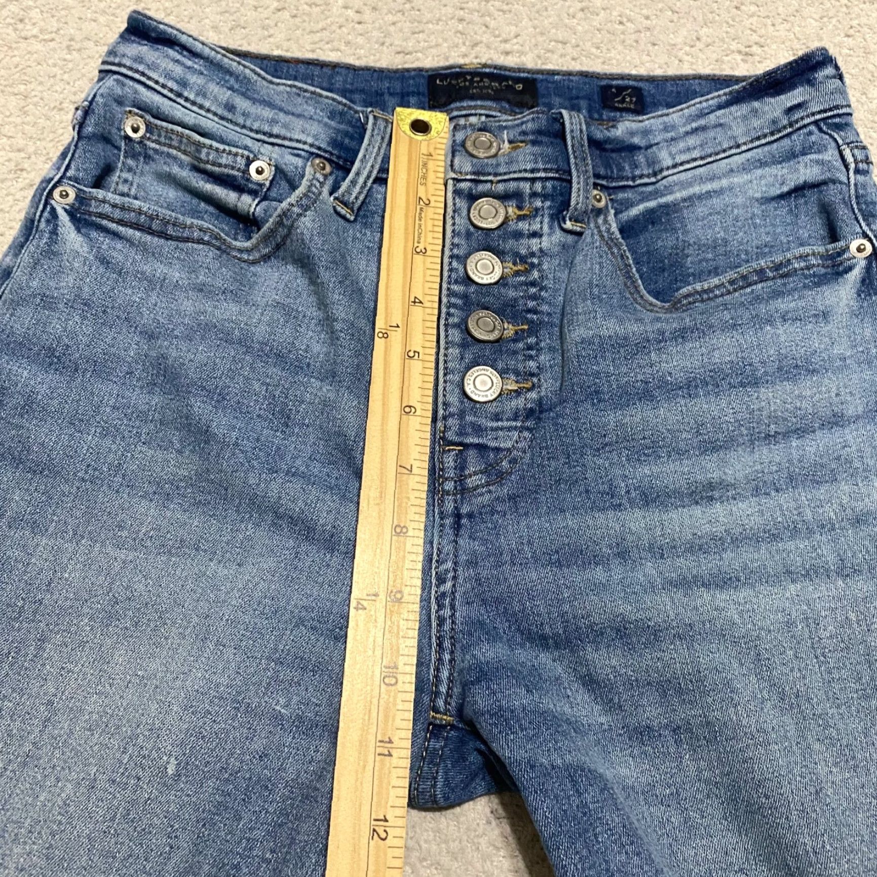 Lucky Brand Lucky Brand Bridgette Skinny Jeans 27 in Blue Denim Medium Wash High Rise Women's 4 Jeans Size 27" / US 4 / IT 40 - 7 Thumbnail