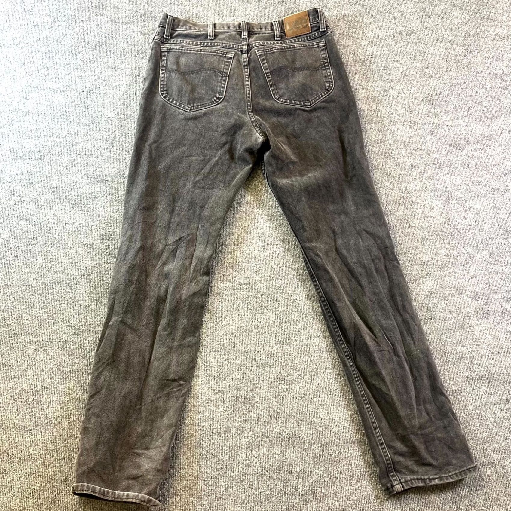 Lee VINTAGE Lee Jeans Mens 34 Gray Men 34x34 Denim Dark Wash Straight Zip Fly Workwear Size US 34 / EU 50 - 2 Thumbnail