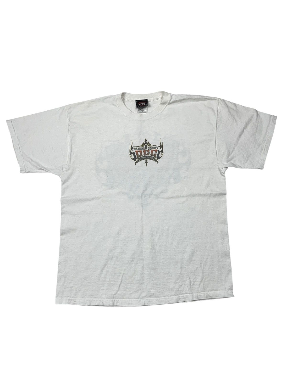Vintage × West Coast Choppers Vintage Orange County Choppers y2k Logo Flame Shield T-shirt Size US XL / EU 56 / 4 - 2 Thumbnail
