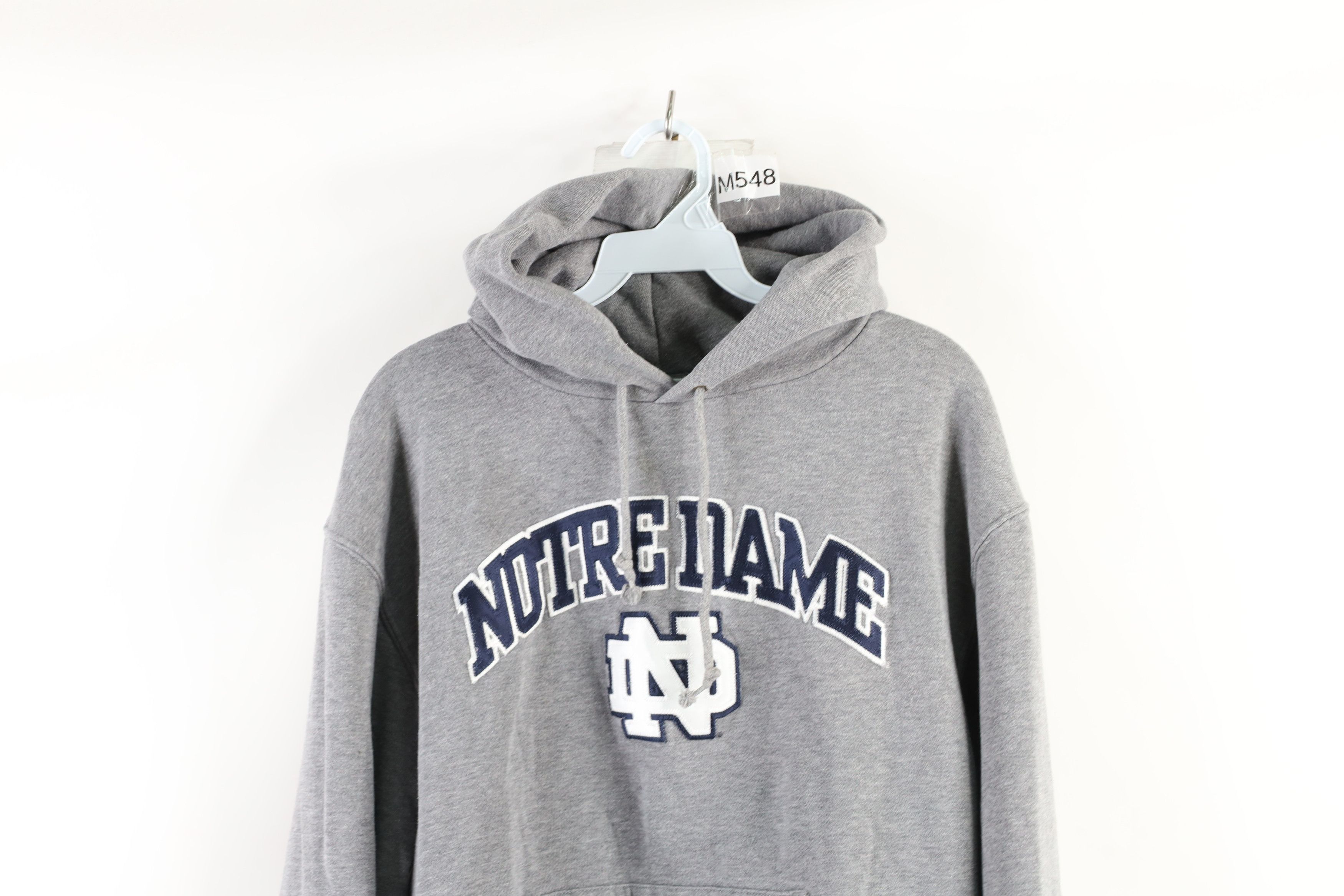 Jansport × Vintage Vintage 90s Spell Out Notre Dame University Hoodie Gray Size US L / EU 52-54 / 3 - 2 Thumbnail