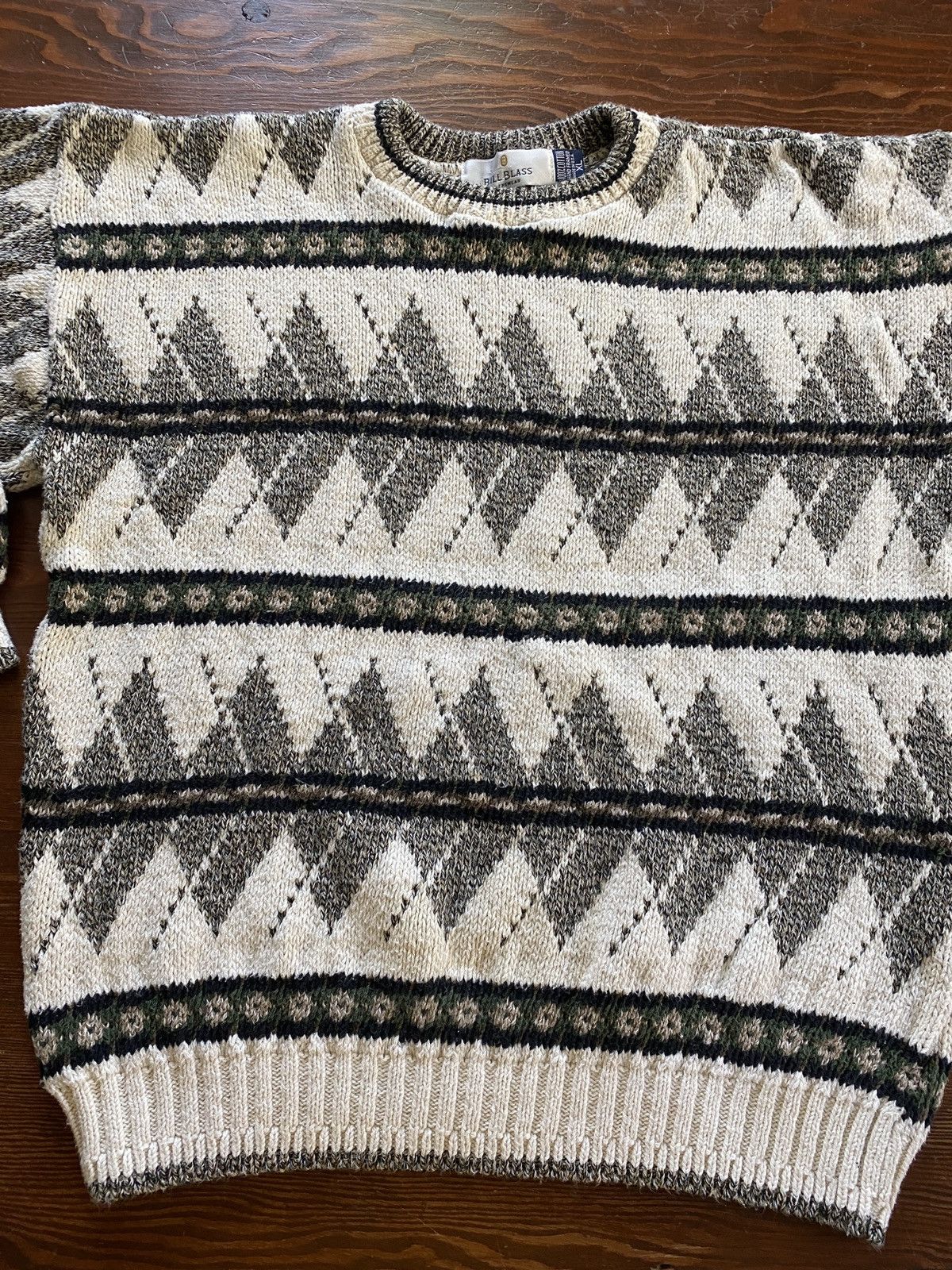 Bill Blass Vintage 90’s Bill Blass Textile Pattern Heavy Knit Sweater Size US XL / EU 56 / 4 - 3 Thumbnail