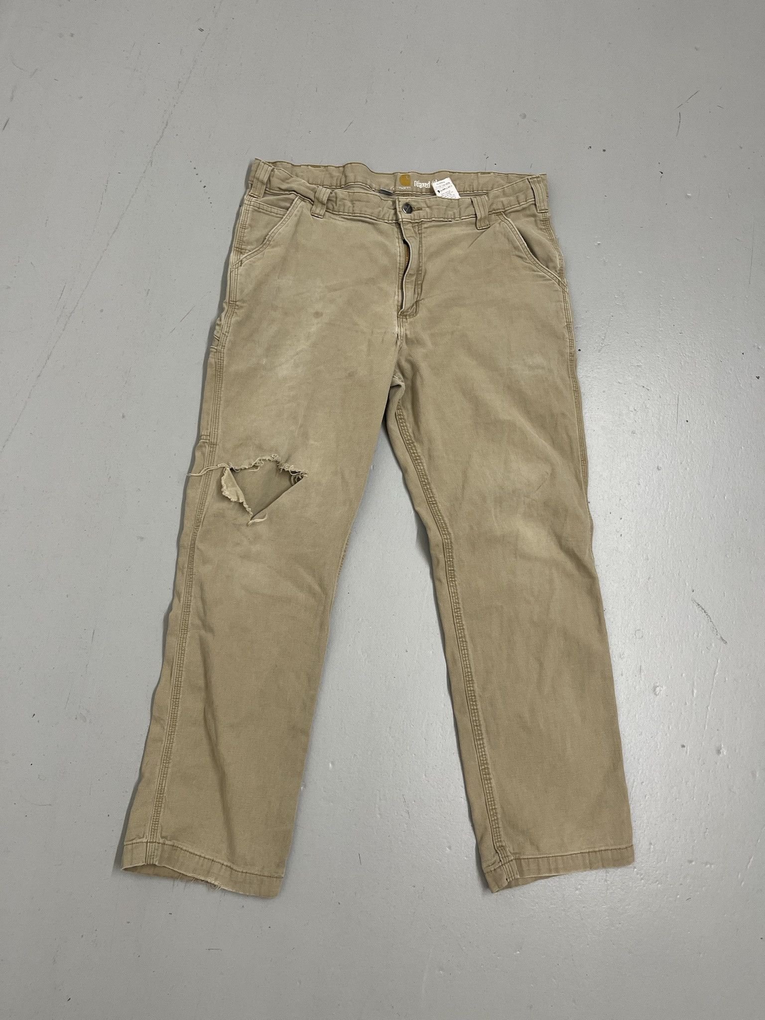 Carhartt Vintage 2000s Canvas Carhartt Distressed Carpenter Work pants Size 39x30 Size US 39 - 1 Thumbnail