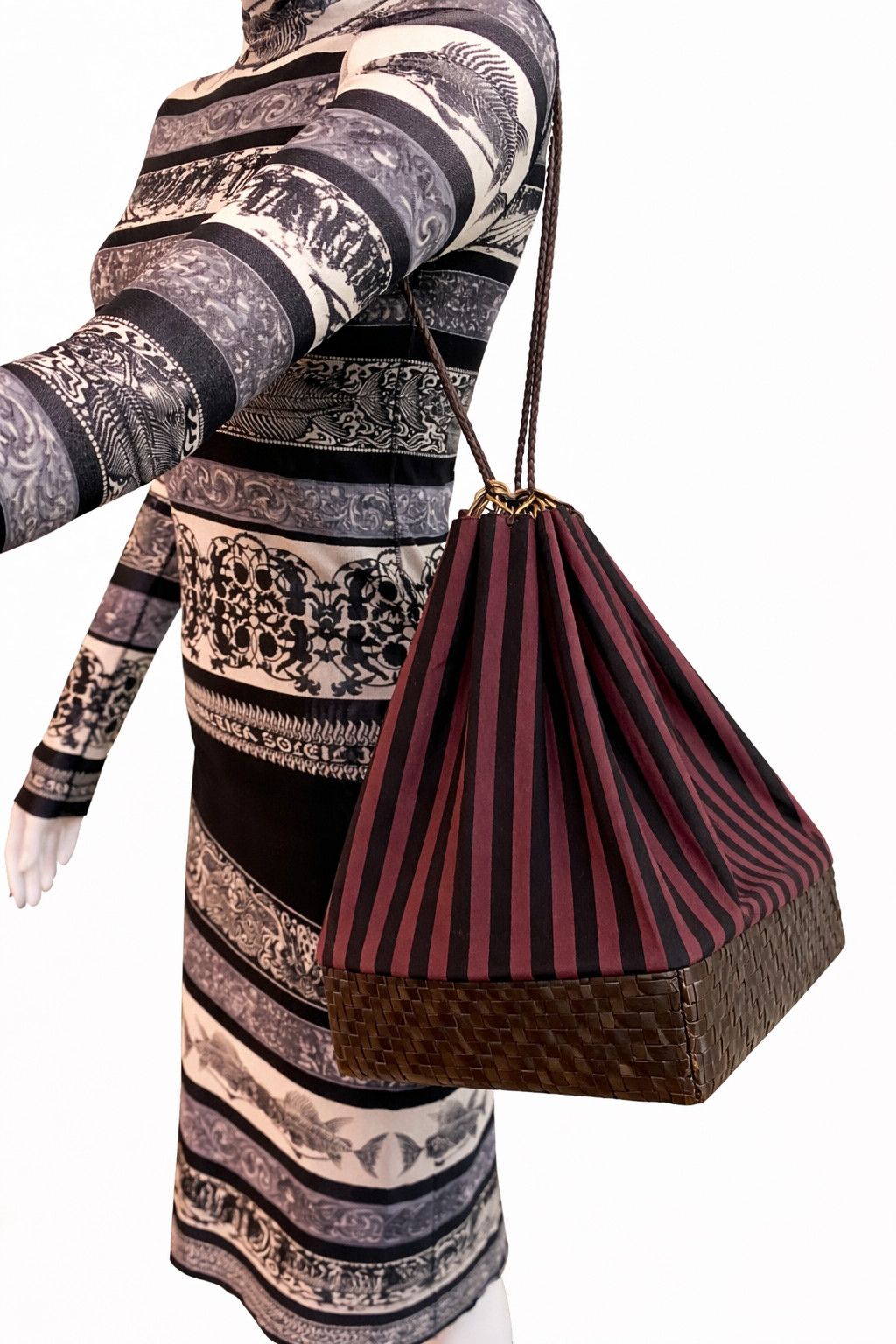 Jean Paul Gaultier Jean Paul Gaultier Woven Basket Tote Shoulder Hand Bag Size ONE SIZE - 3 Thumbnail