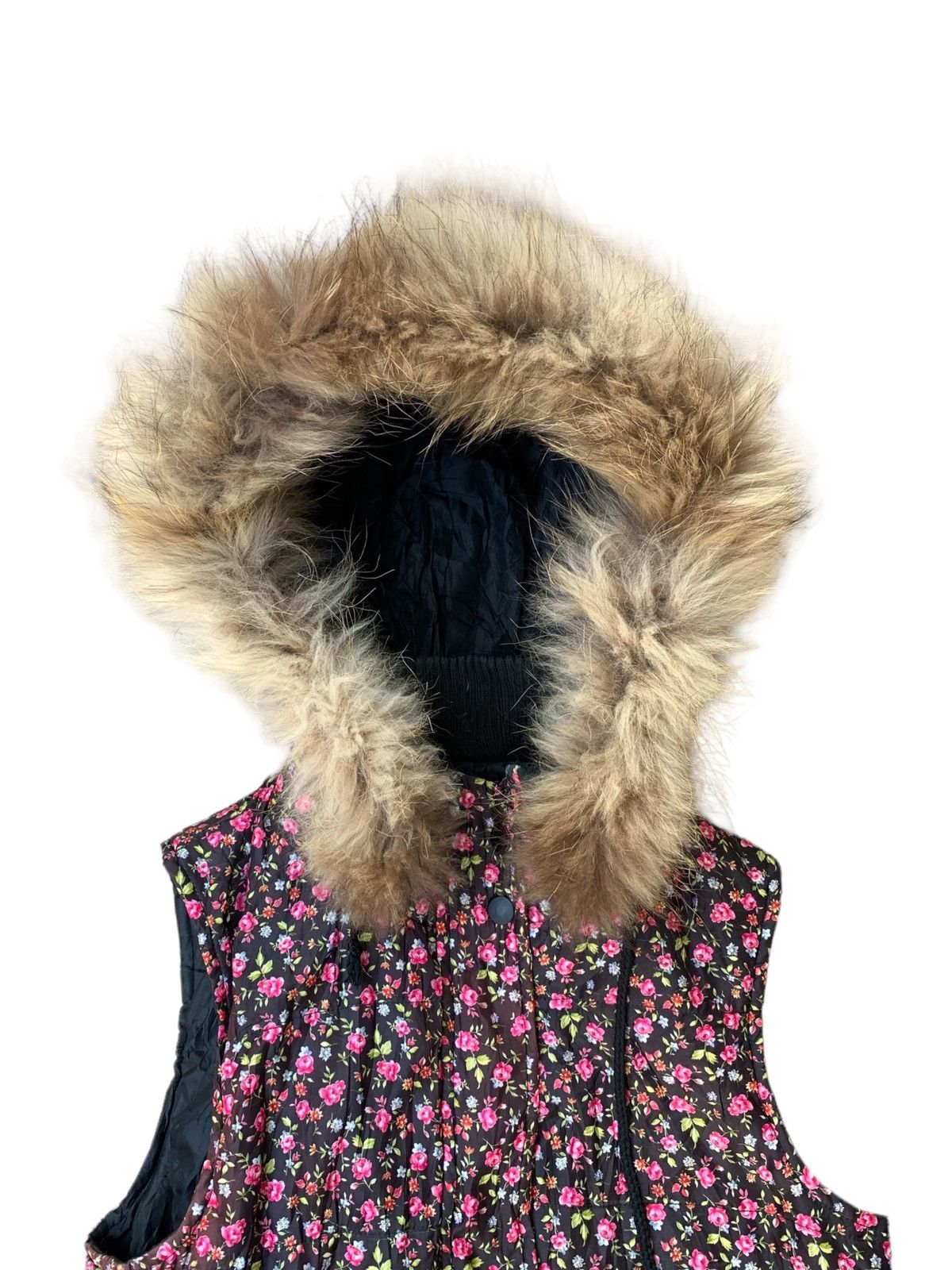 Other 2000s vkei raccoon fur floral puffer vest Size US M / EU 48-50 / 2 - 1 Thumbnail