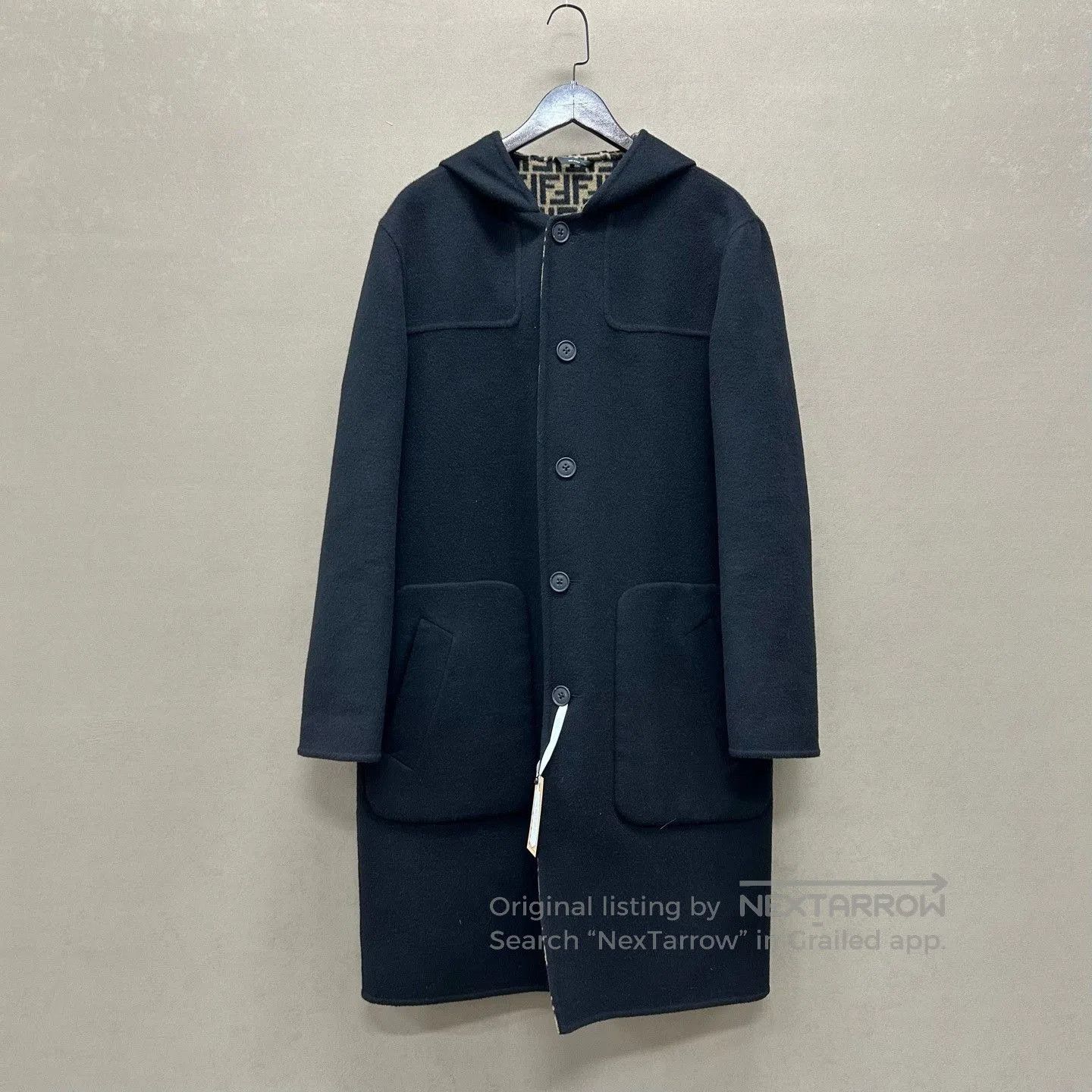 Fendi Fendi Black Logo Reverse Long Coat. Size XL / US 12-14 / IT 48-50 - 1 Thumbnail