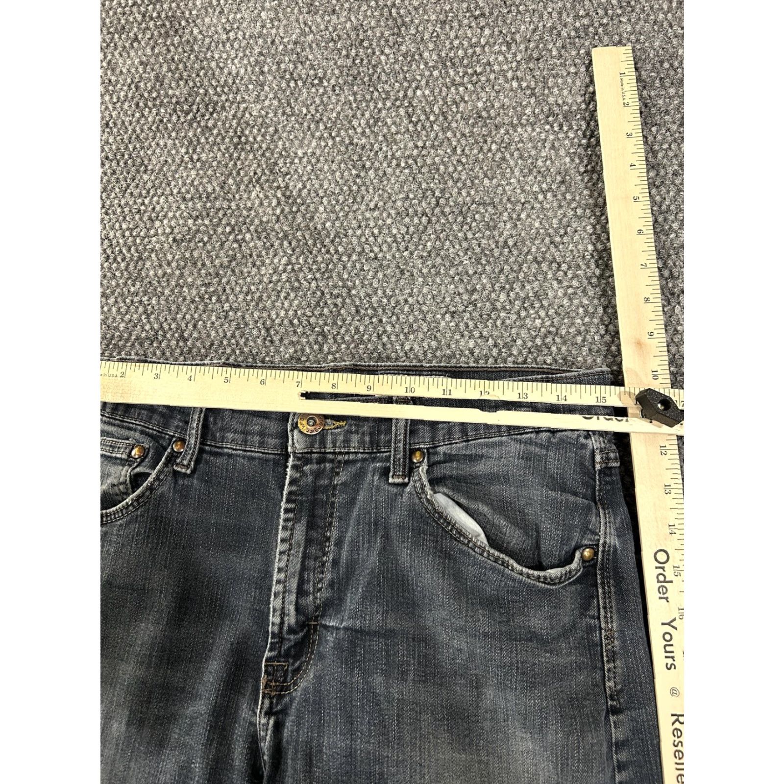 Wrangler Wrangler Retro Slim Straight Jeans Mens 30x29 Gray Charcoal Wash Denim Zip Pockets Size US 30 / EU 46 - 4 Thumbnail