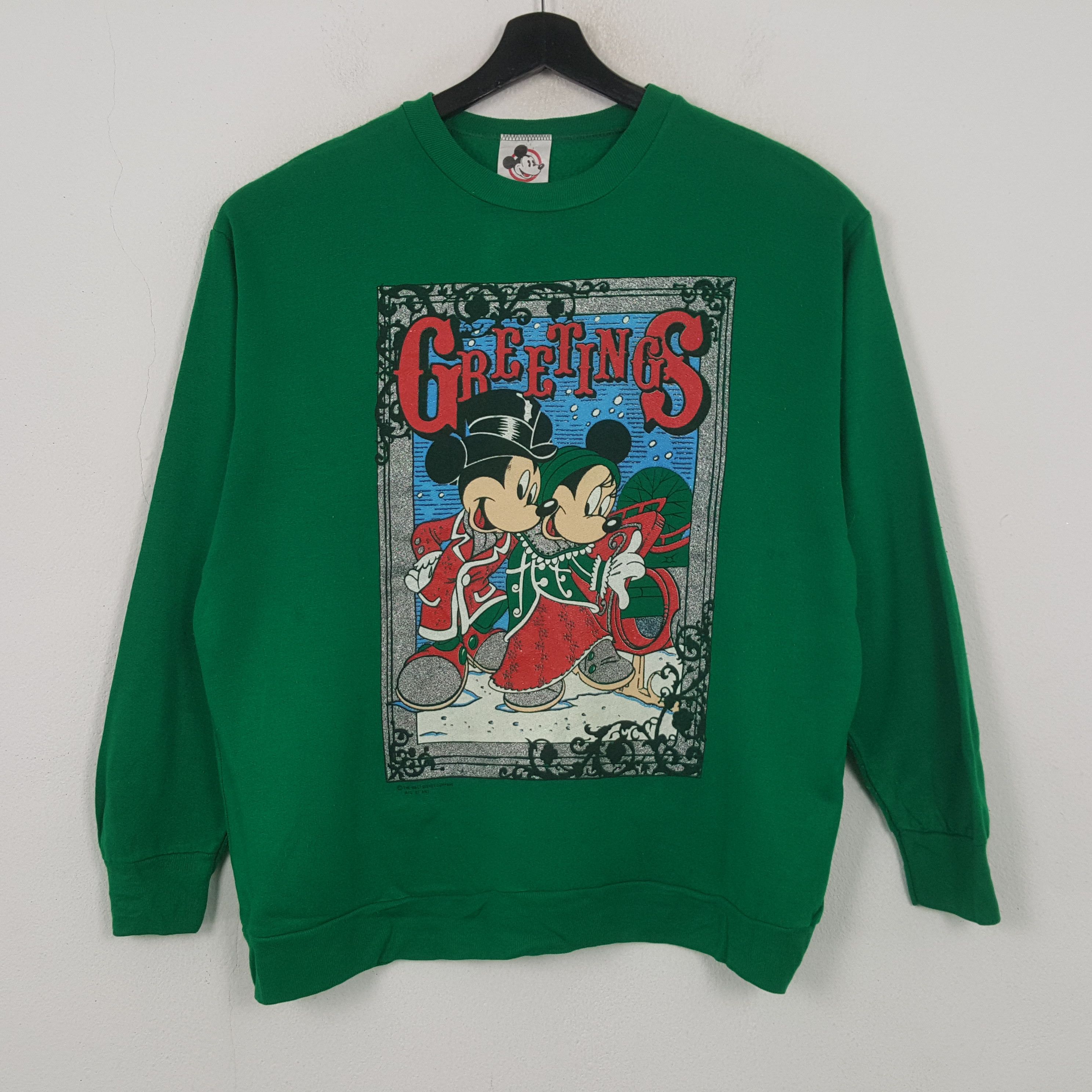Disney Christmas Mickey Mouse And Minnie Vintage Sweatshirt RR5 Size US L / EU 52-54 / 3 - 1 Thumbnail