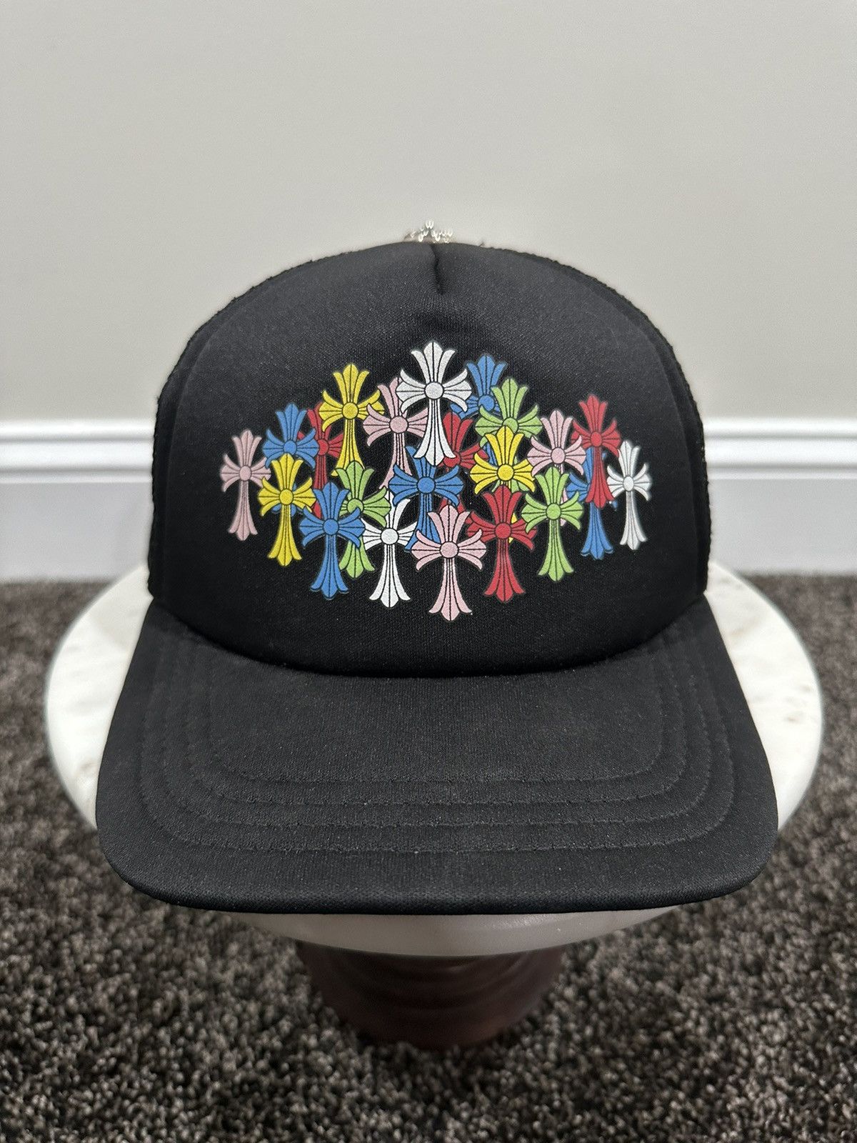 Chrome Hearts Chrome Hearts Multi Color Crosses Black Trucker Hat 2023 ...