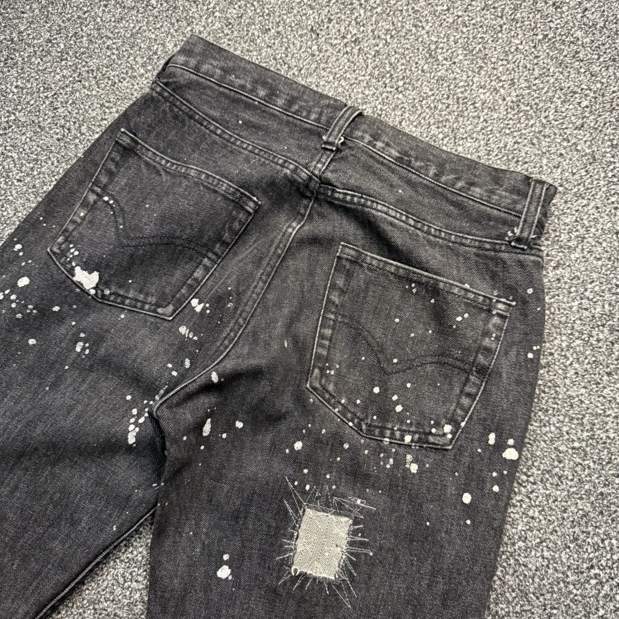 If Six Was Nine 🔥🇯🇵 90s Japanese LGB Sun Faded Paints Splatter Denim Size US 29 - 5 Thumbnail