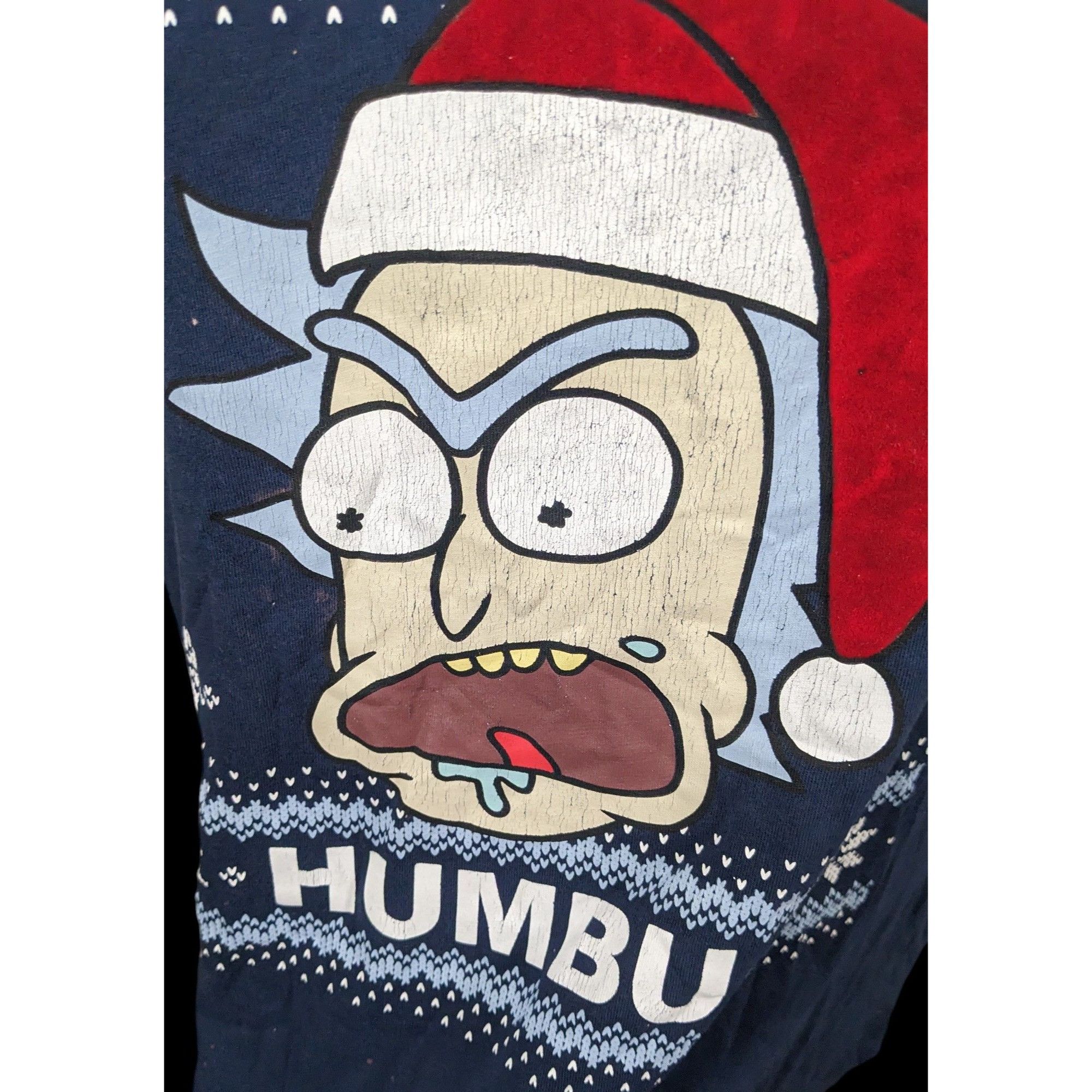 Other Rick & Morty Bah Humbug Blue Christmas Tee Size US L / EU 52-54 / 3 - 2 Thumbnail
