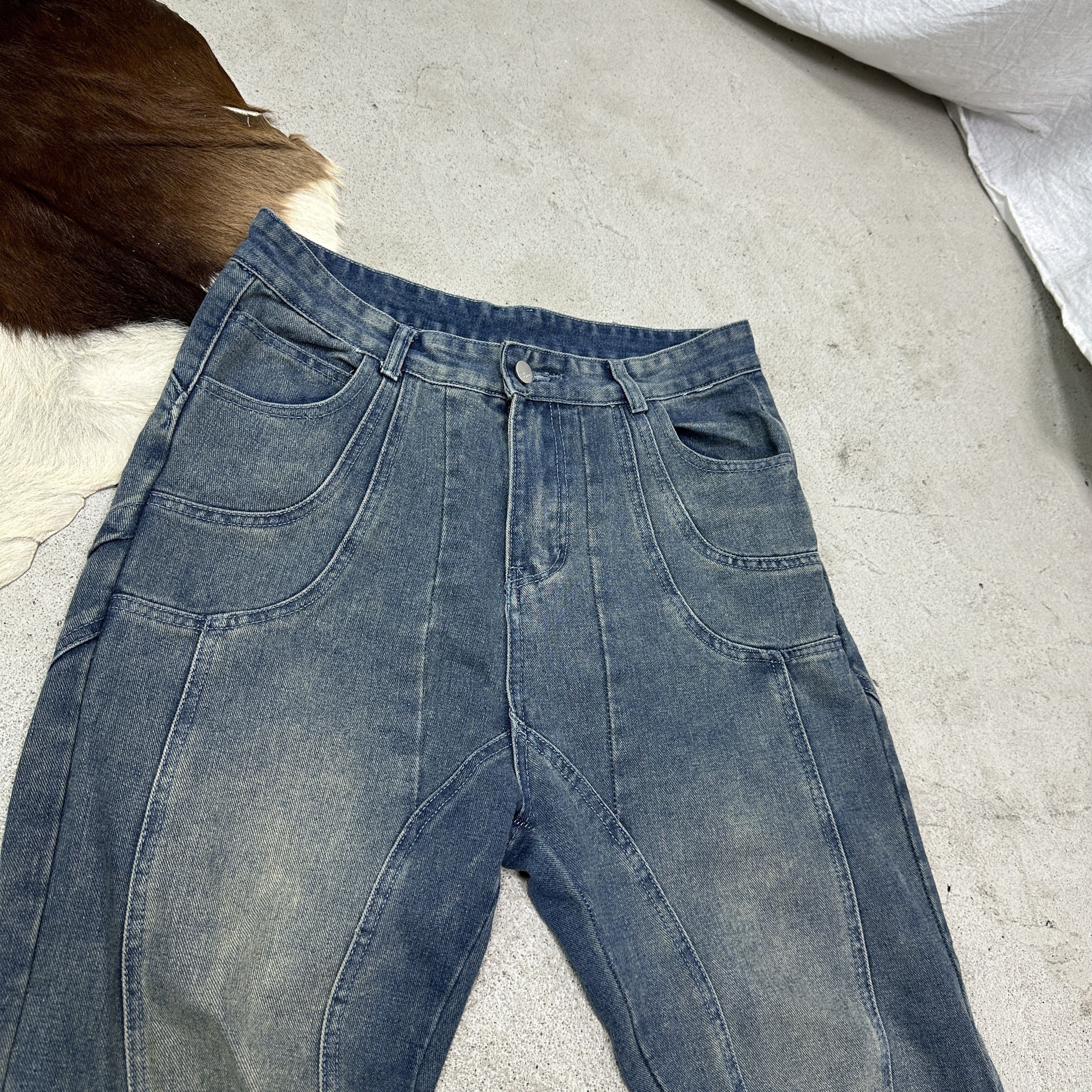 Vintage Vintage Denim Baggy Flared Paneled Washed Jeans 00s Size US 38 / EU 54 - 3 Thumbnail
