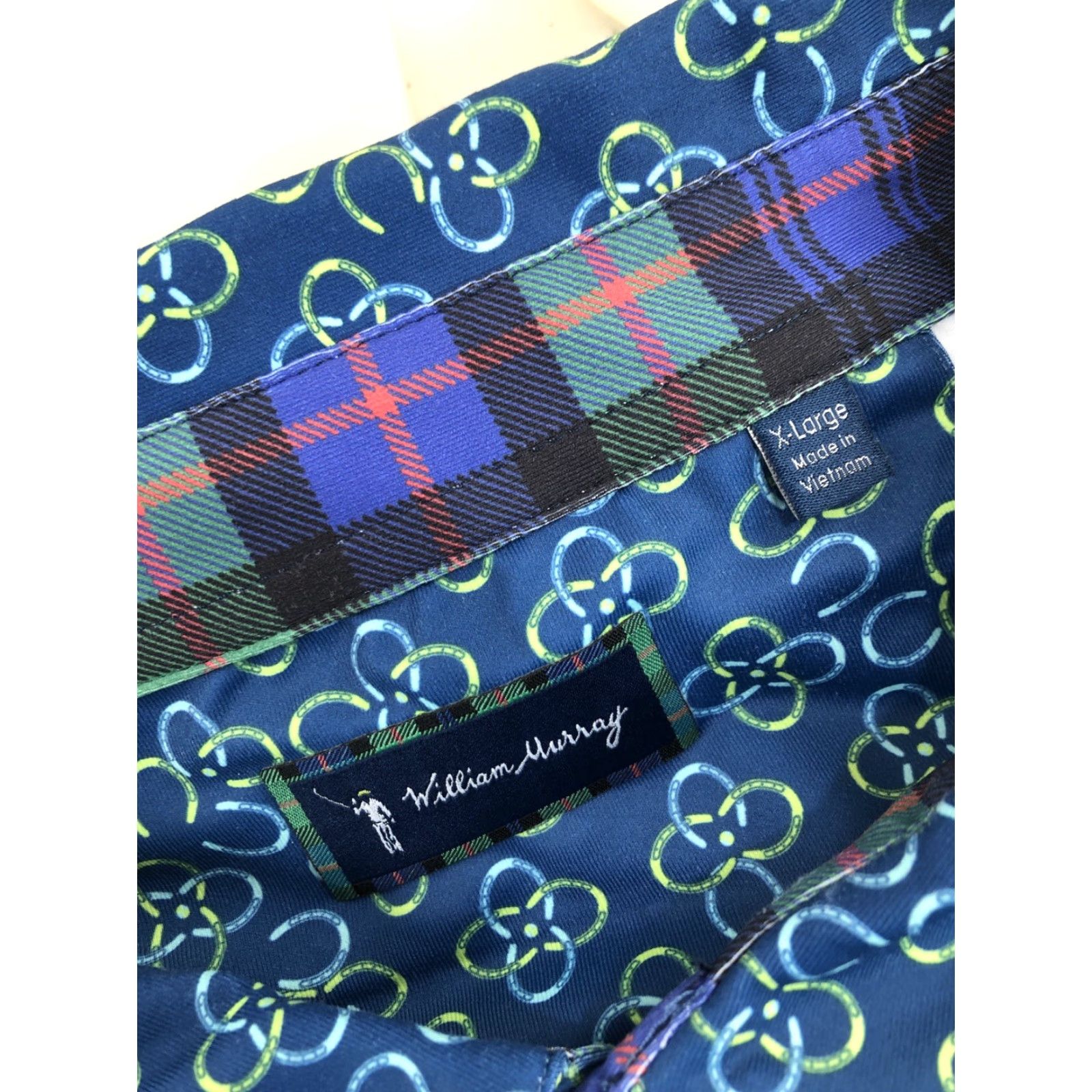Vintage William Murray Geometric Mens XL Golf Polo Shirt - Blue / Green - Short Sleeve - Polo - Men's XL - Golf Men’s Shirt Size US XL / EU 56 / 4 - 5 Thumbnail