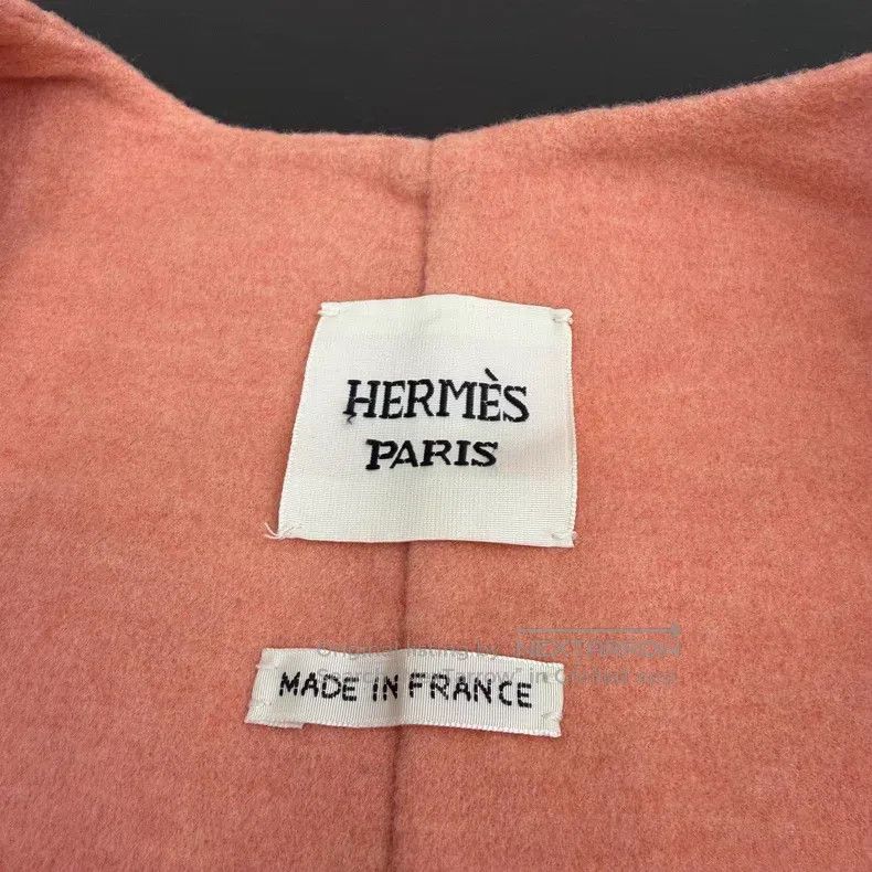 Hermes Hermes Pink Leather Cashmere Mid-Length Coat Size XXS / US 00 / IT 34 - 4 Thumbnail