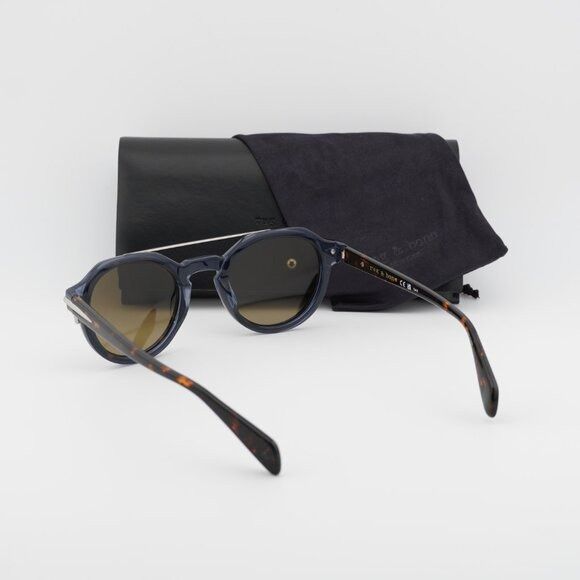 Rag & Bone Rag & Bone RNB6006/S 0IPR VP Sunglasses Blue/Havana Square Size ONE SIZE - 9 Thumbnail