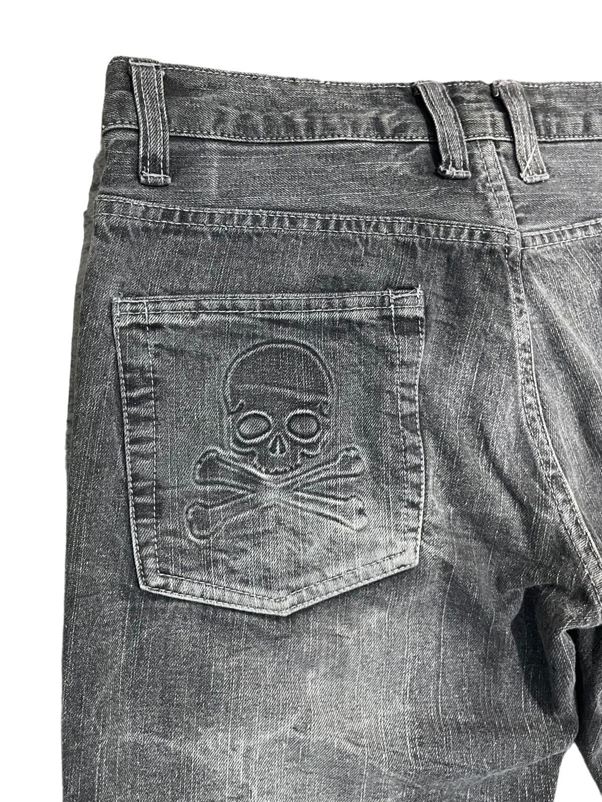 Japanese Brand Vintage Root Three Skull Distressed Jeans ! Rare Design Size US 32 / EU 48 - 13 Thumbnail