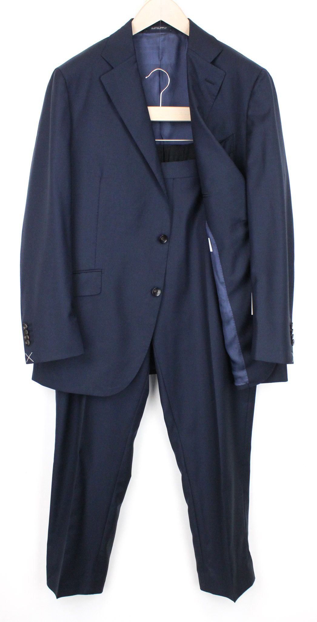 image of Suitsupply La Spalla Uk46S Blue Wool Suit 67925, Men's