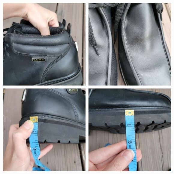 Lugz Vintage 90s y2k Lugz Black Leather Lace-up Baseball Toe Chun Size US 10 / IT 40 - 8 Thumbnail