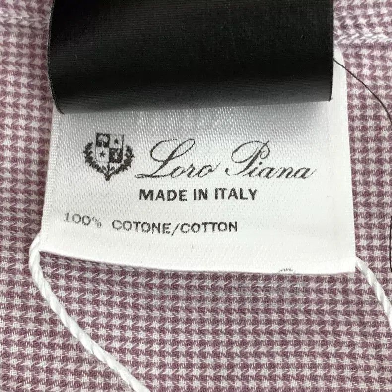 Loro Piana Loro Piana Light Purple Houndstooth Cotton Collar Single B Size US XL / EU 56 / 4 - 7 Thumbnail