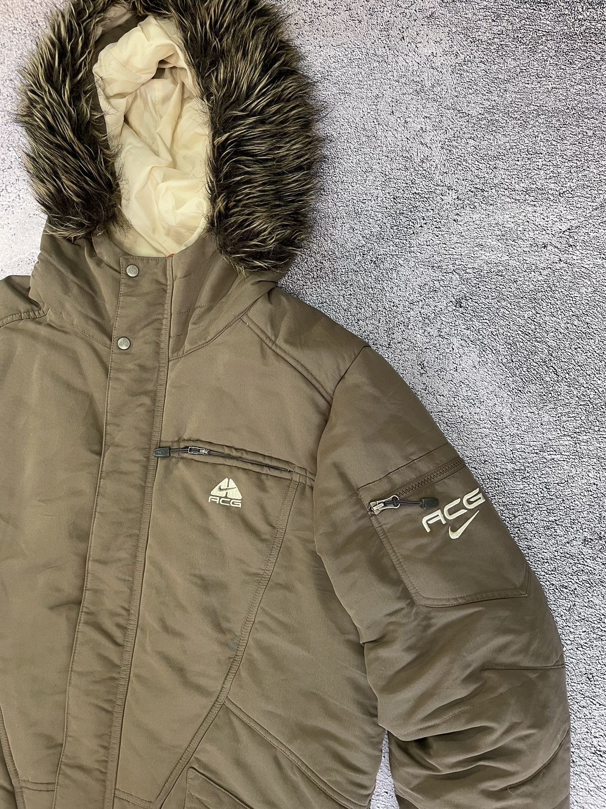Nike × Nike ACG × Vintage Nike Acg Mens Jacket Parka Winter Vintage Winter Beige SizeM Size US M / EU 48-50 / 2 - 9 Thumbnail