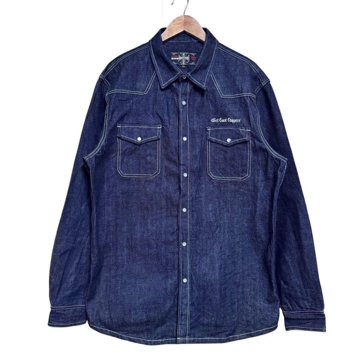 West Coast Choppers West Coast Choppers Pearl Snap Western Denim Shirt Heavy Size US XXL / EU 58 / 5 - 1 Thumbnail