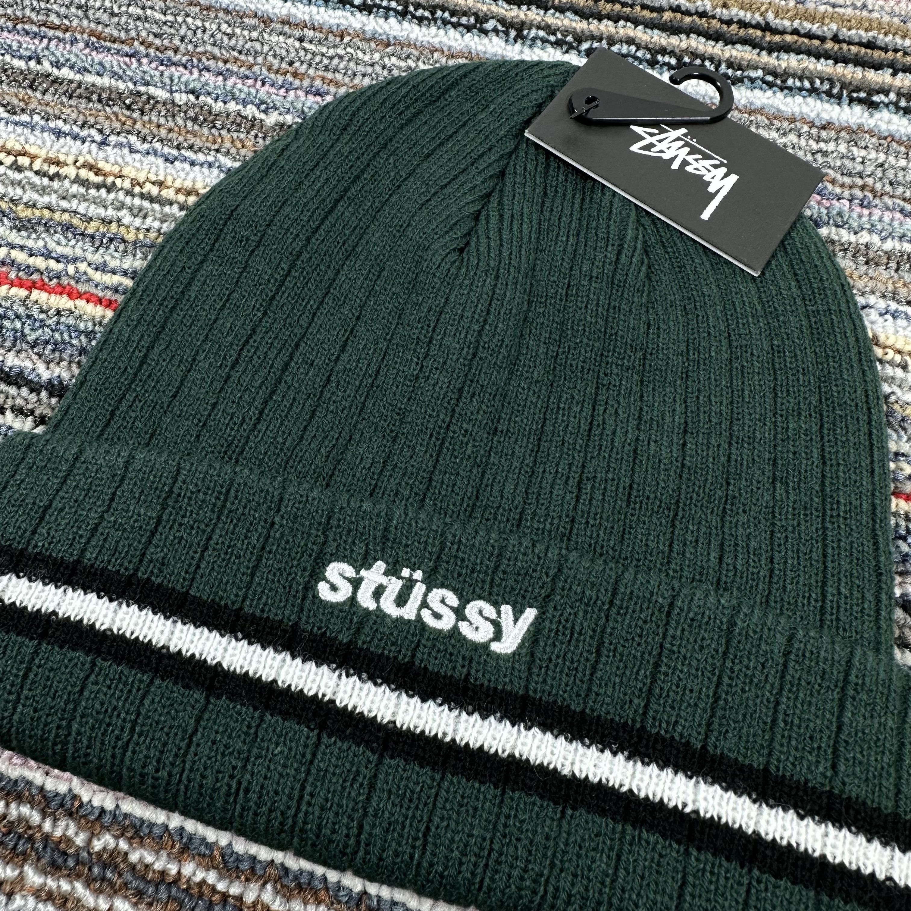 Stussy STUSSY BEANIE HAT STRIPED CUFF / GREEN Size ONE SIZE - 2 Thumbnail